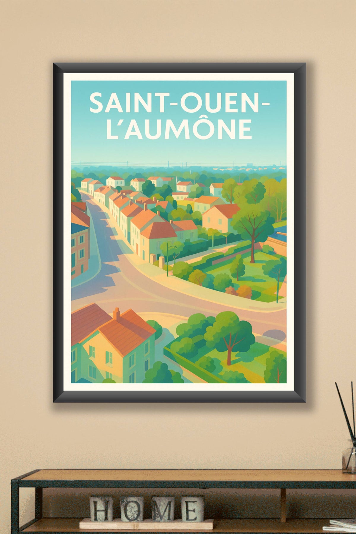 Affiche Saint-Ouen-l'Aumône — Charme bucolique et douceur de vivre · poster d'art de Saint-Ouen-l'Aumône