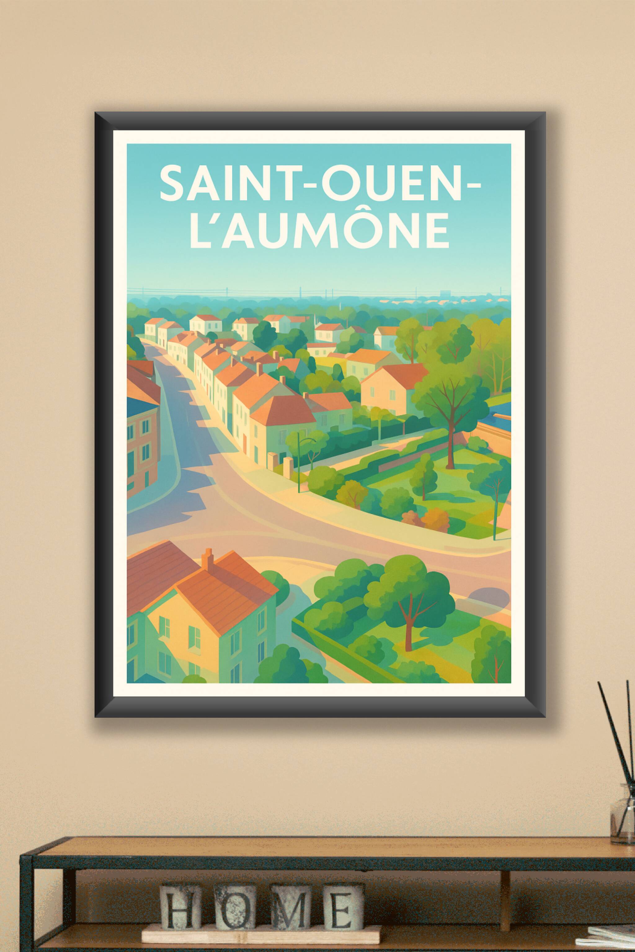 Affiche Saint-Ouen-l'Aumône — Charme bucolique et douceur de vivre · poster d'art de Saint-Ouen-l'Aumône