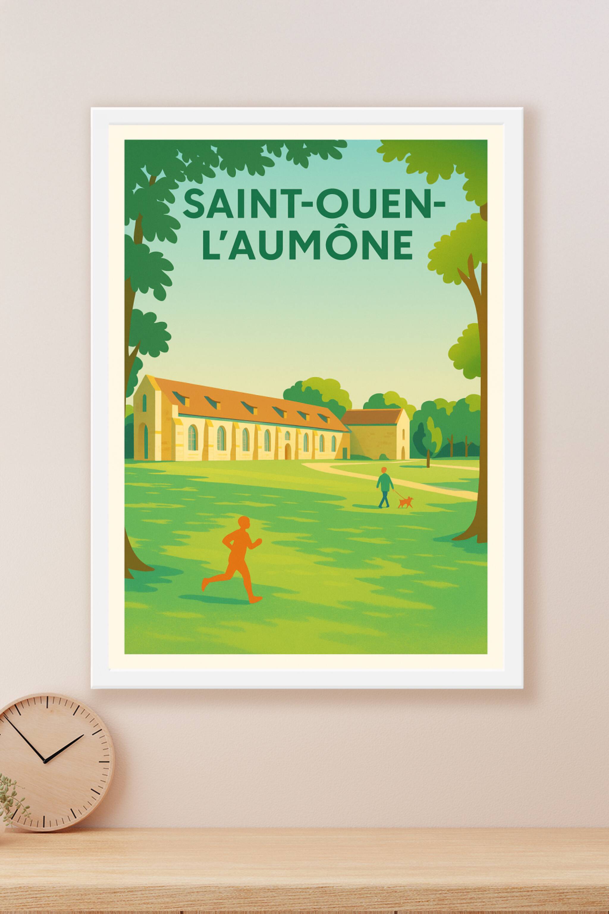 Affiche Saint-Ouen-l'Aumône — Escapade nature et patrimoine · poster d'art de Saint-Ouen-l'Aumône