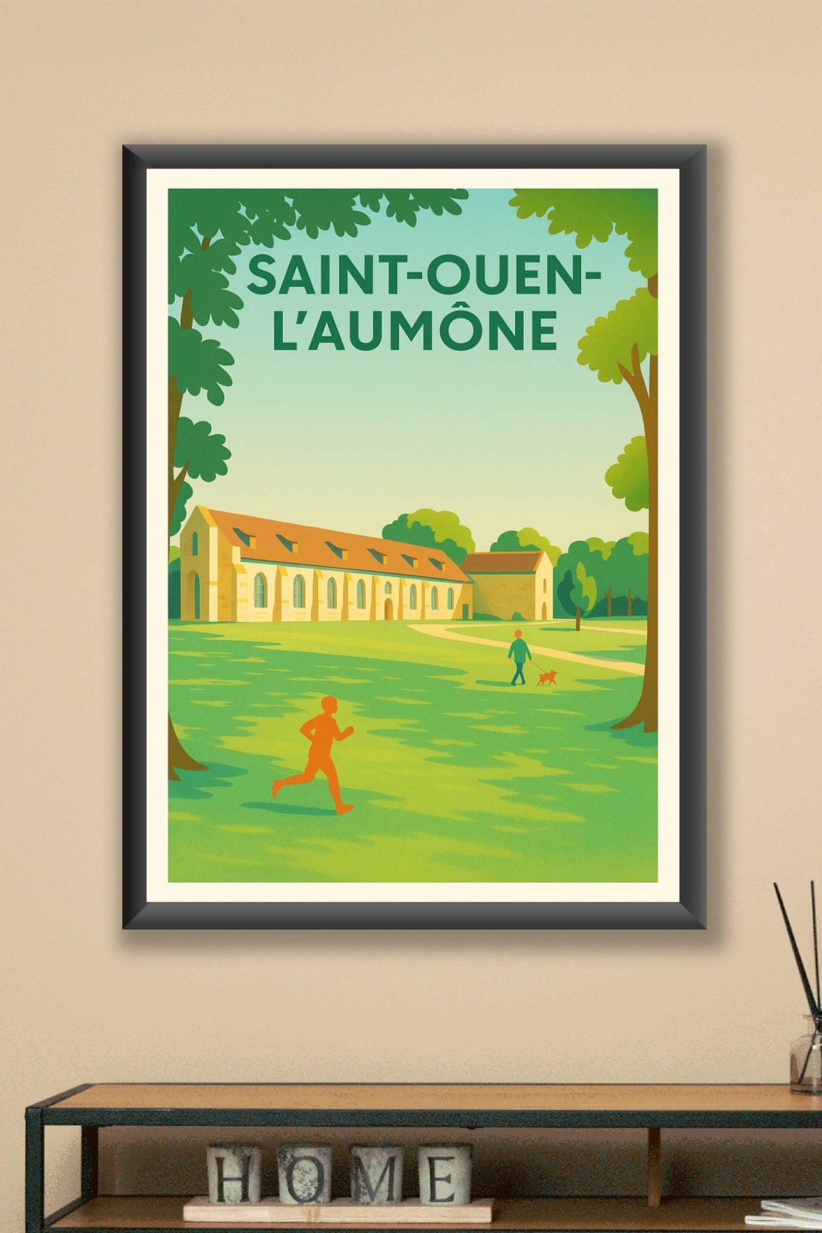 Affiche Saint-Ouen-l'Aumône — Escapade nature et patrimoine · poster d'art de Saint-Ouen-l'Aumône