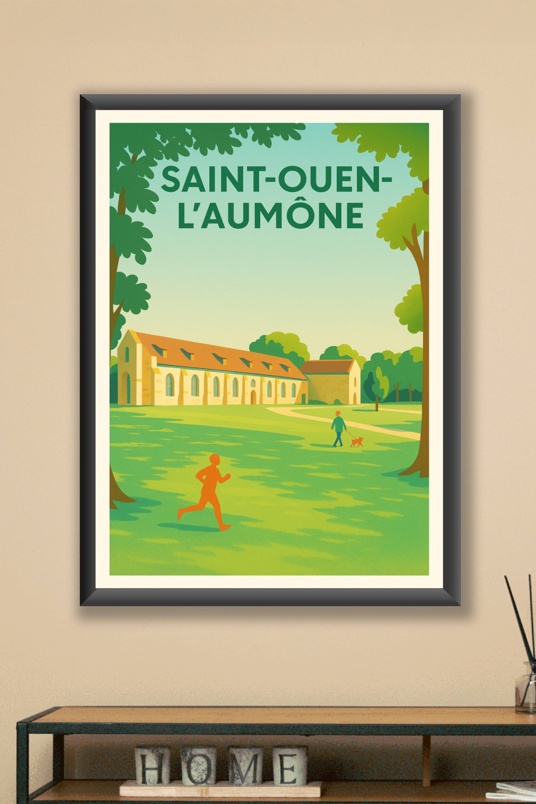 Affiche Saint-Ouen-l'Aumône — Escapade nature et patrimoine · poster d'art de Saint-Ouen-l'Aumône