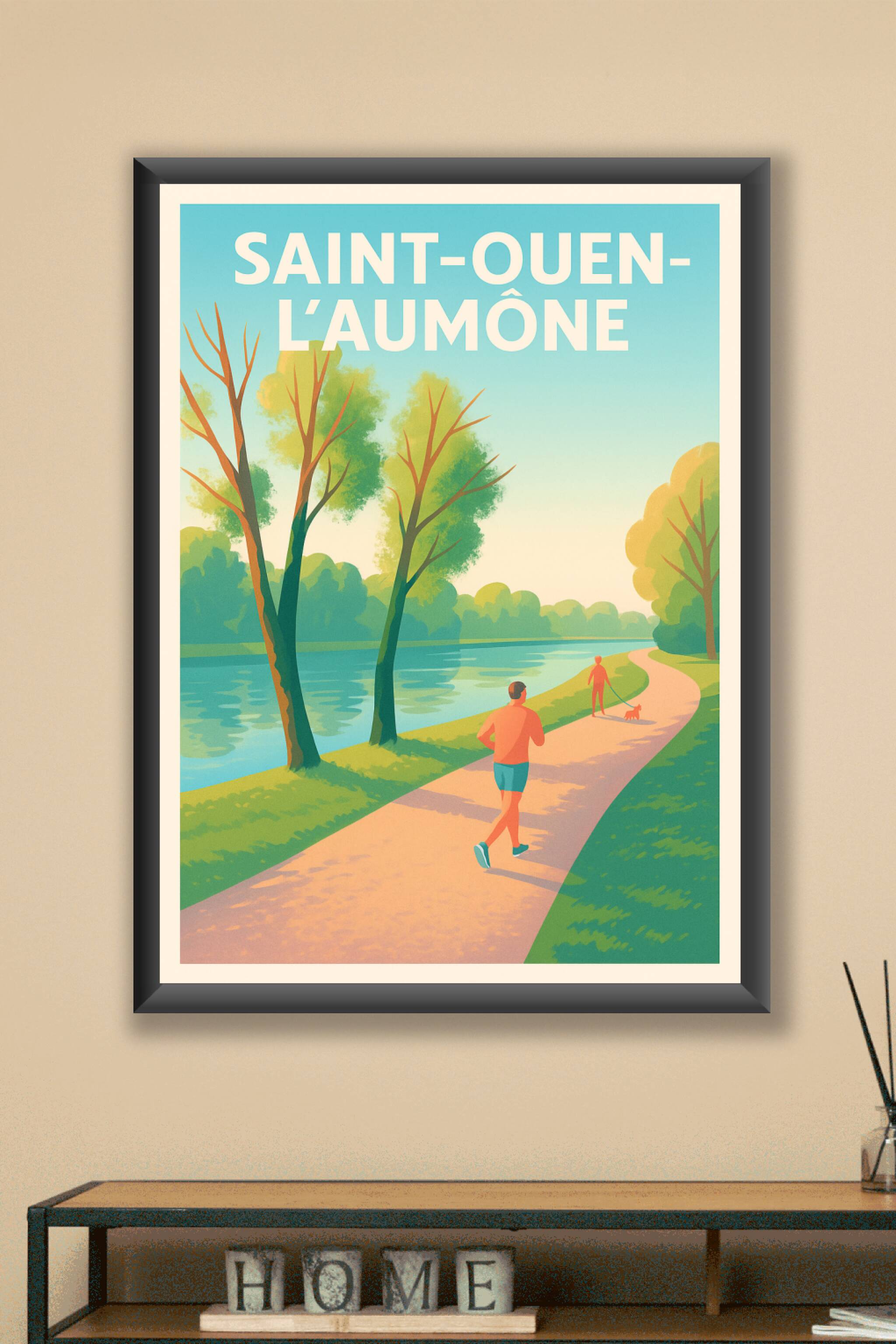 Affiche Saint-Ouen-l'Aumône — Balade au fil de l'eau · poster d'art de Saint-Ouen-l'Aumône