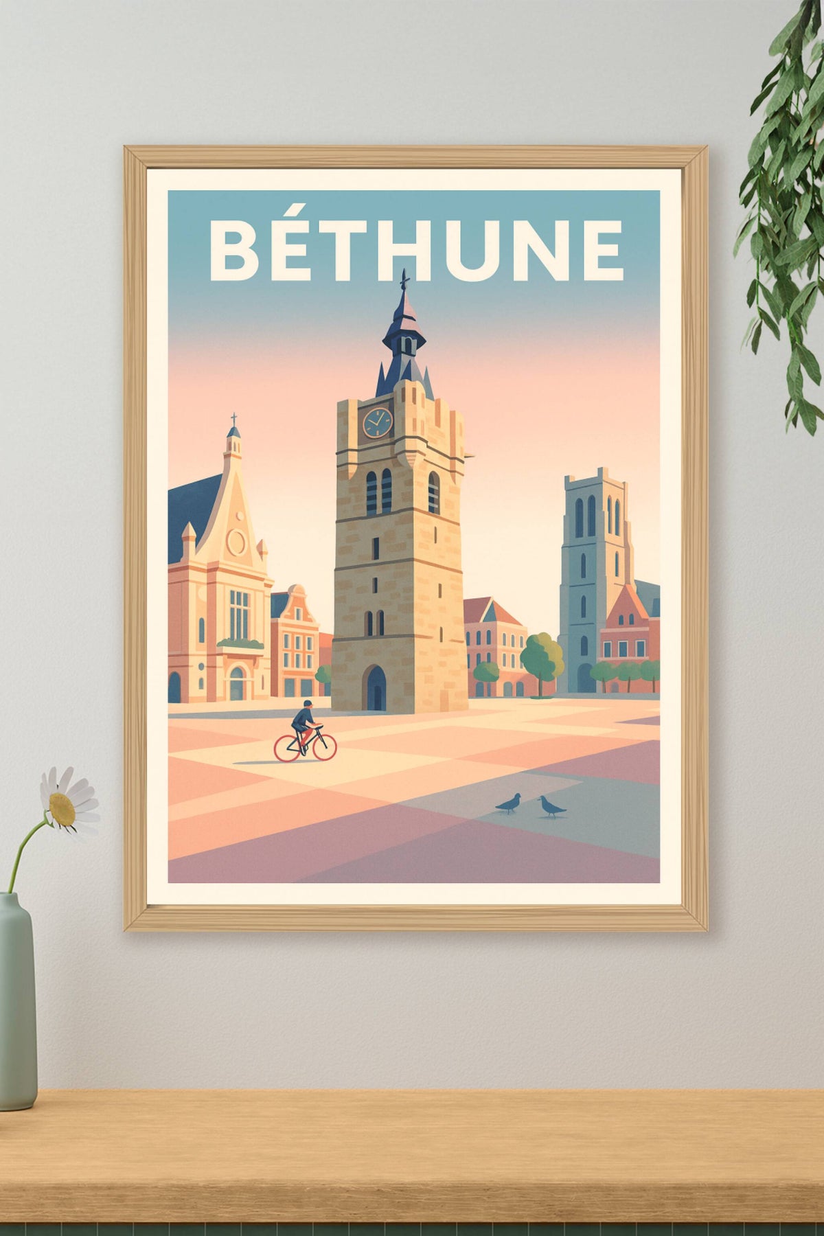 Affiche Béthune — Charme et sérénité au cœur de la vieille ville · poster d'art de Béthune