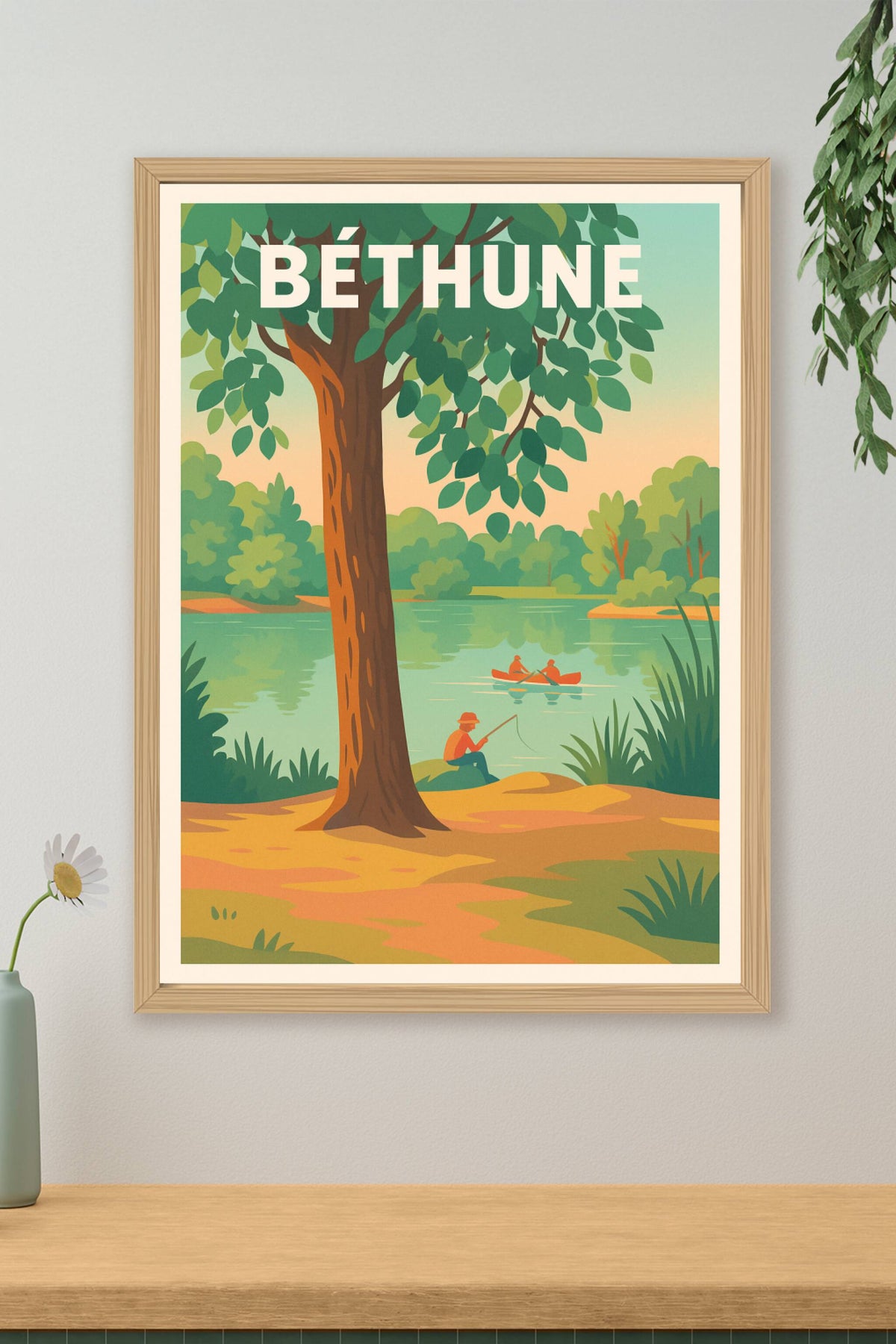 Affiche Béthune — Sérénité au bord de l'eau · poster d'art de Béthune