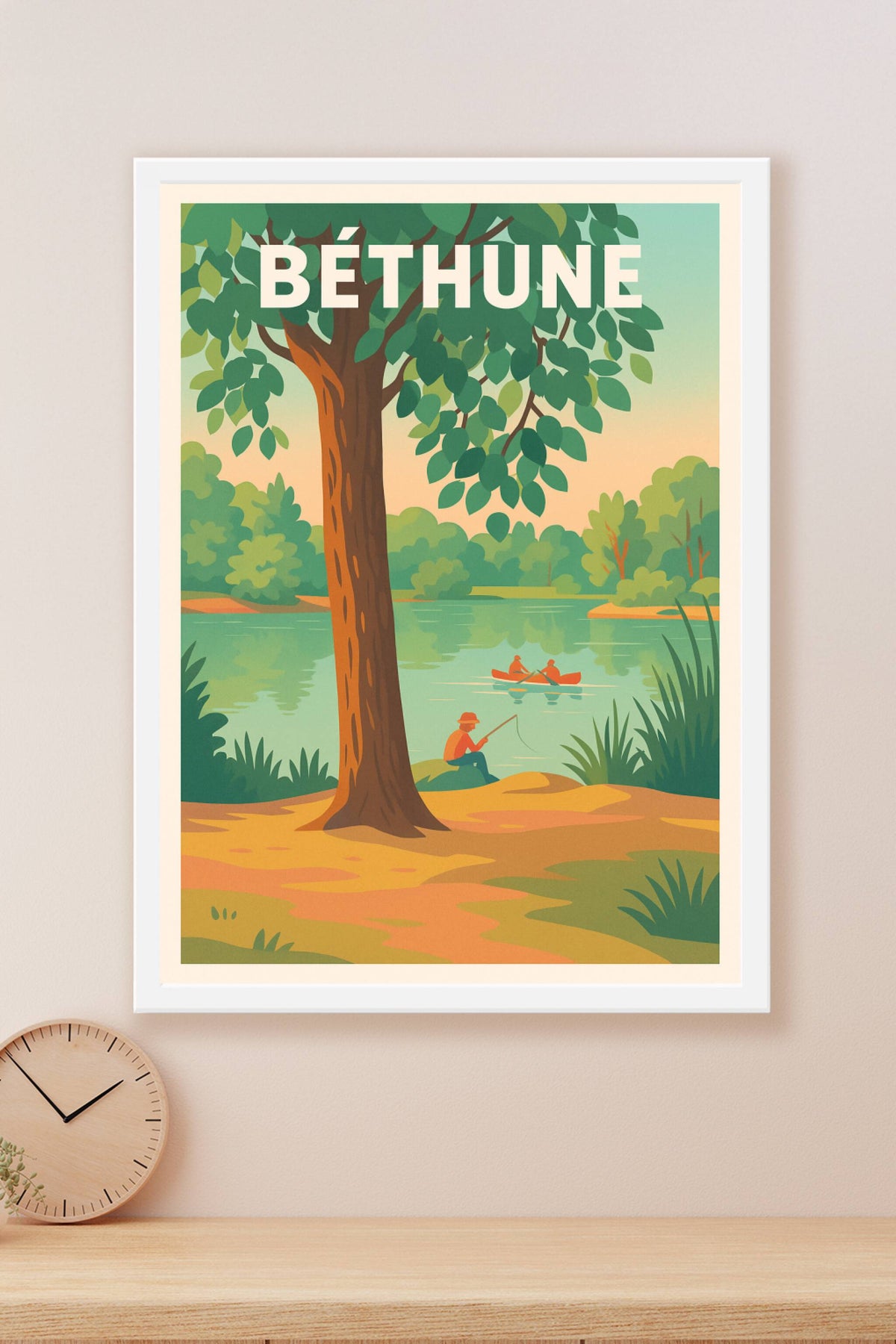 Affiche Béthune — Sérénité au bord de l'eau · poster d'art de Béthune