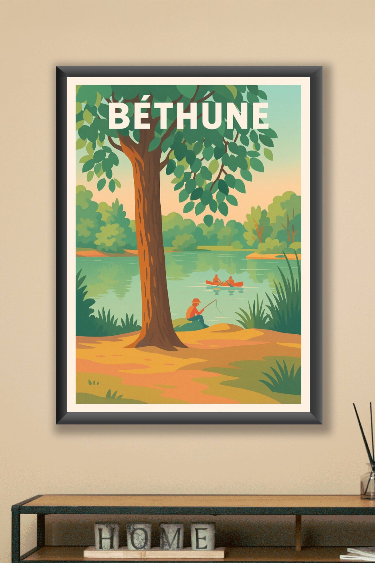 Affiche Béthune — Sérénité au bord de l'eau · poster d'art de Béthune