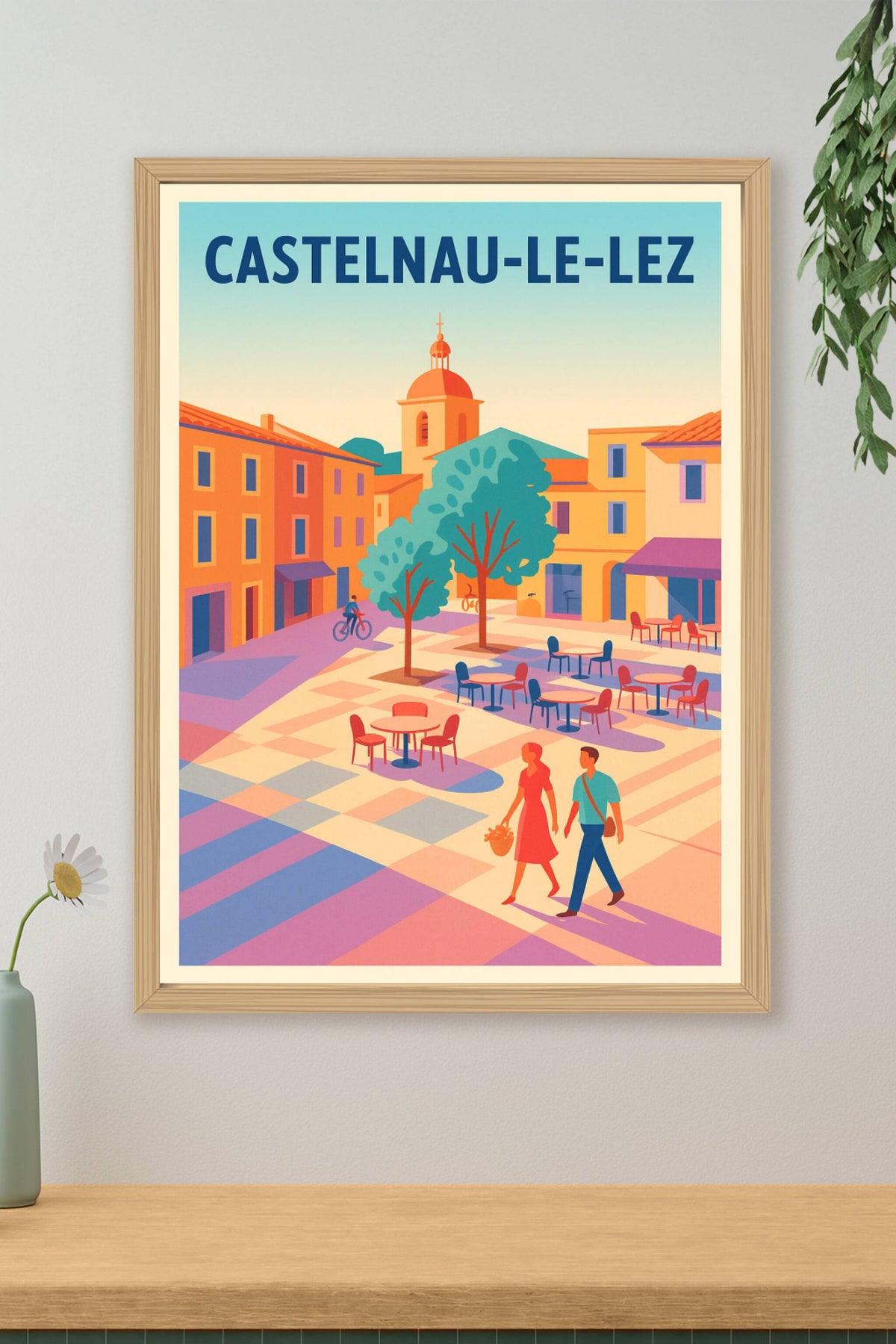 Affiche Castelnau-le-Lez — Douceur de vivre en plein air · poster d'art de Castelnau-le-Lez