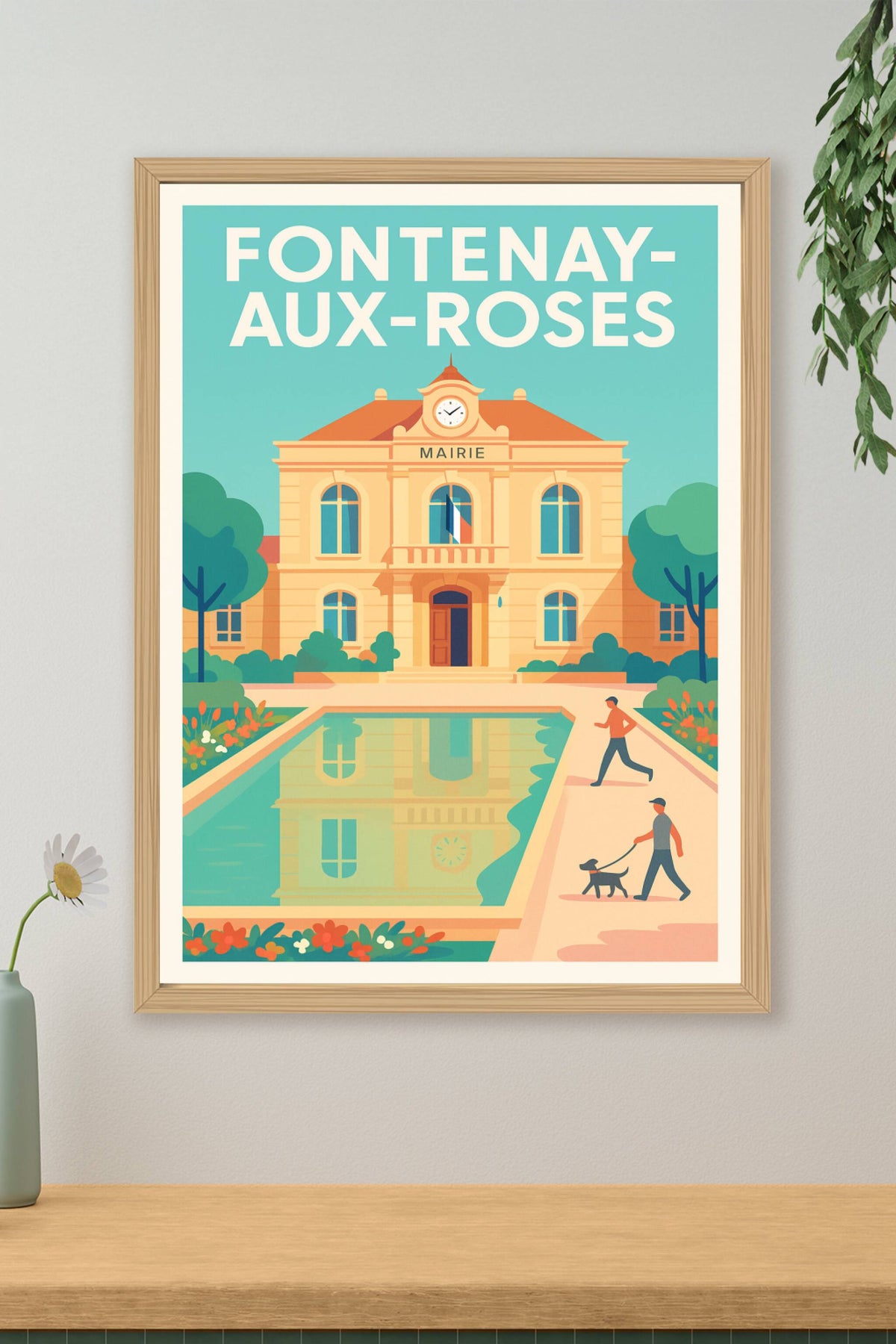 Affiche Fontenay-aux-Roses — Élégance municipale en reflet · poster d'art de Fontenay-aux-Roses