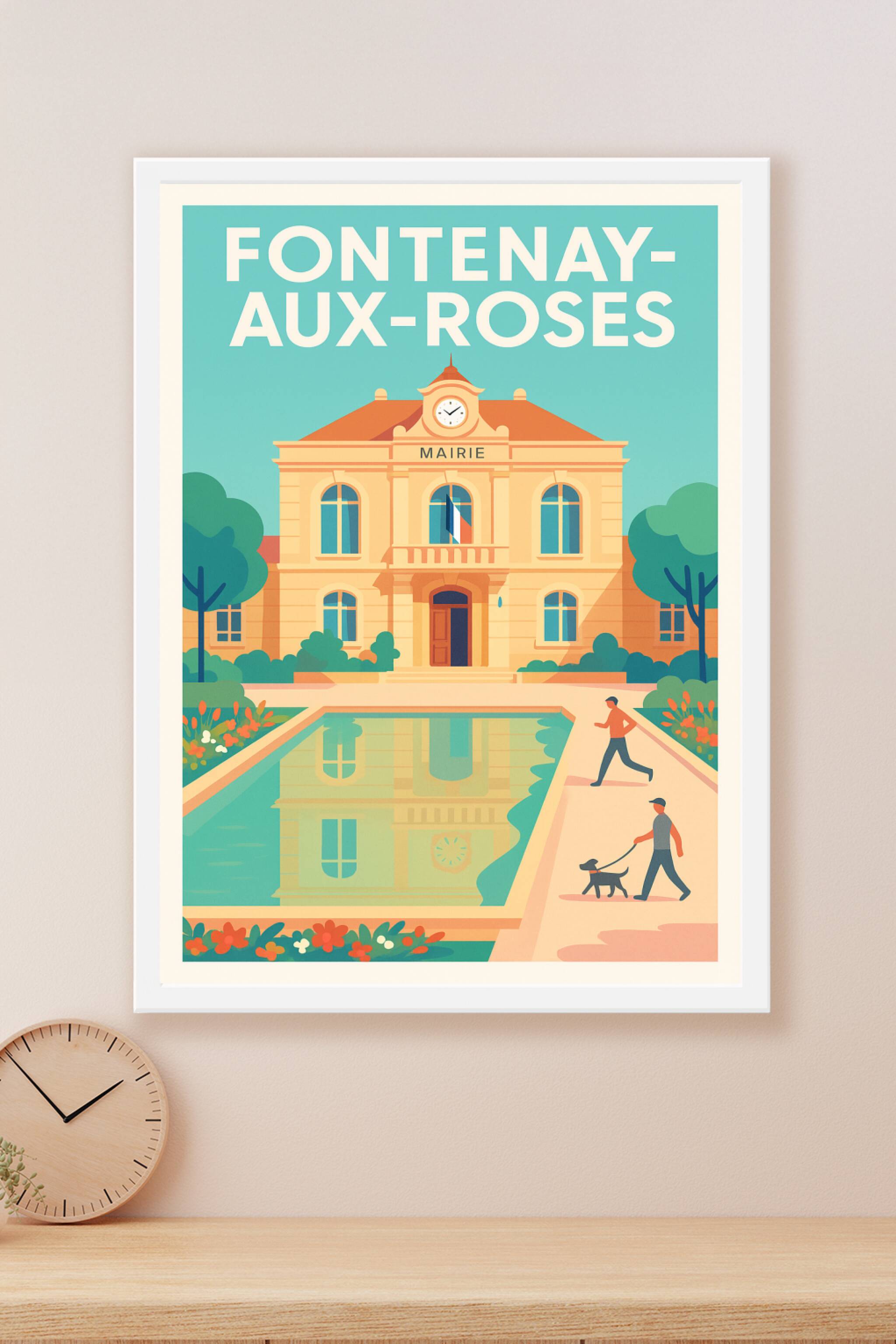Affiche Fontenay-aux-Roses — Élégance municipale en reflet · poster d'art de Fontenay-aux-Roses
