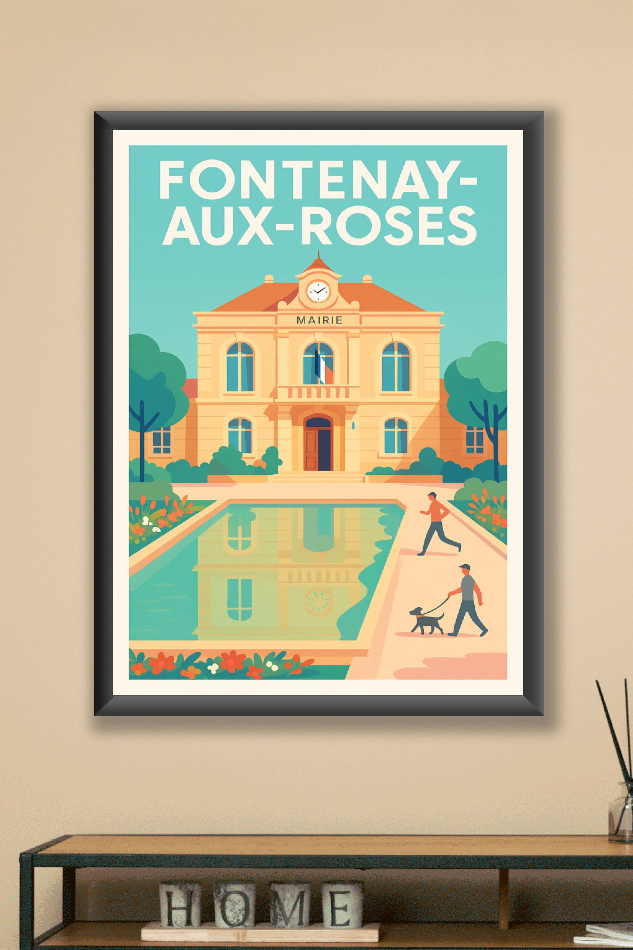 Affiche Fontenay-aux-Roses — Élégance municipale en reflet · poster d'art de Fontenay-aux-Roses