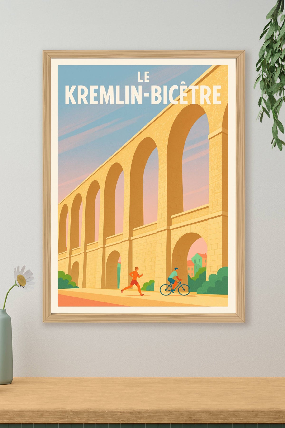 Affiche Le Kremlin-Bicêtre — L'Aqueduc emblématique à l'heure douce · poster d'art de Le Kremlin-Bicêtre