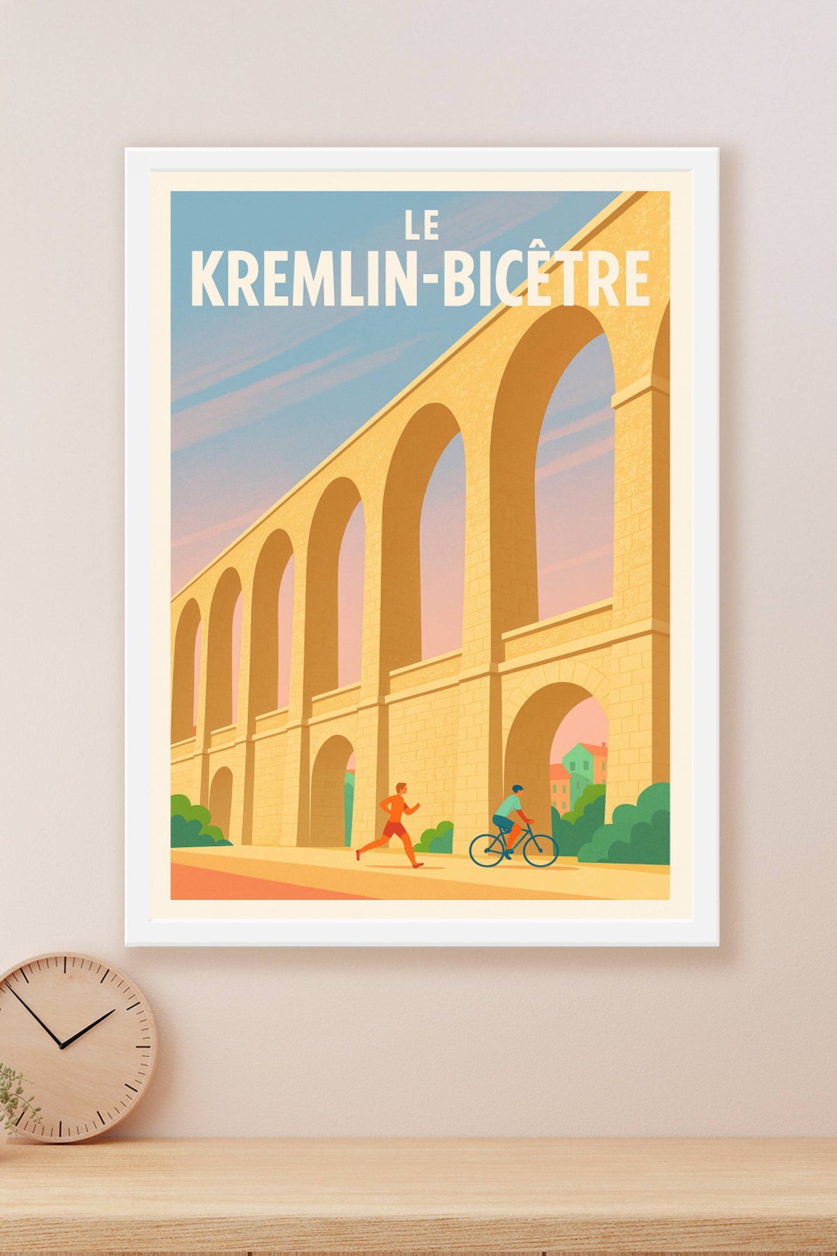 Affiche Le Kremlin-Bicêtre — L'Aqueduc emblématique à l'heure douce · poster d'art de Le Kremlin-Bicêtre