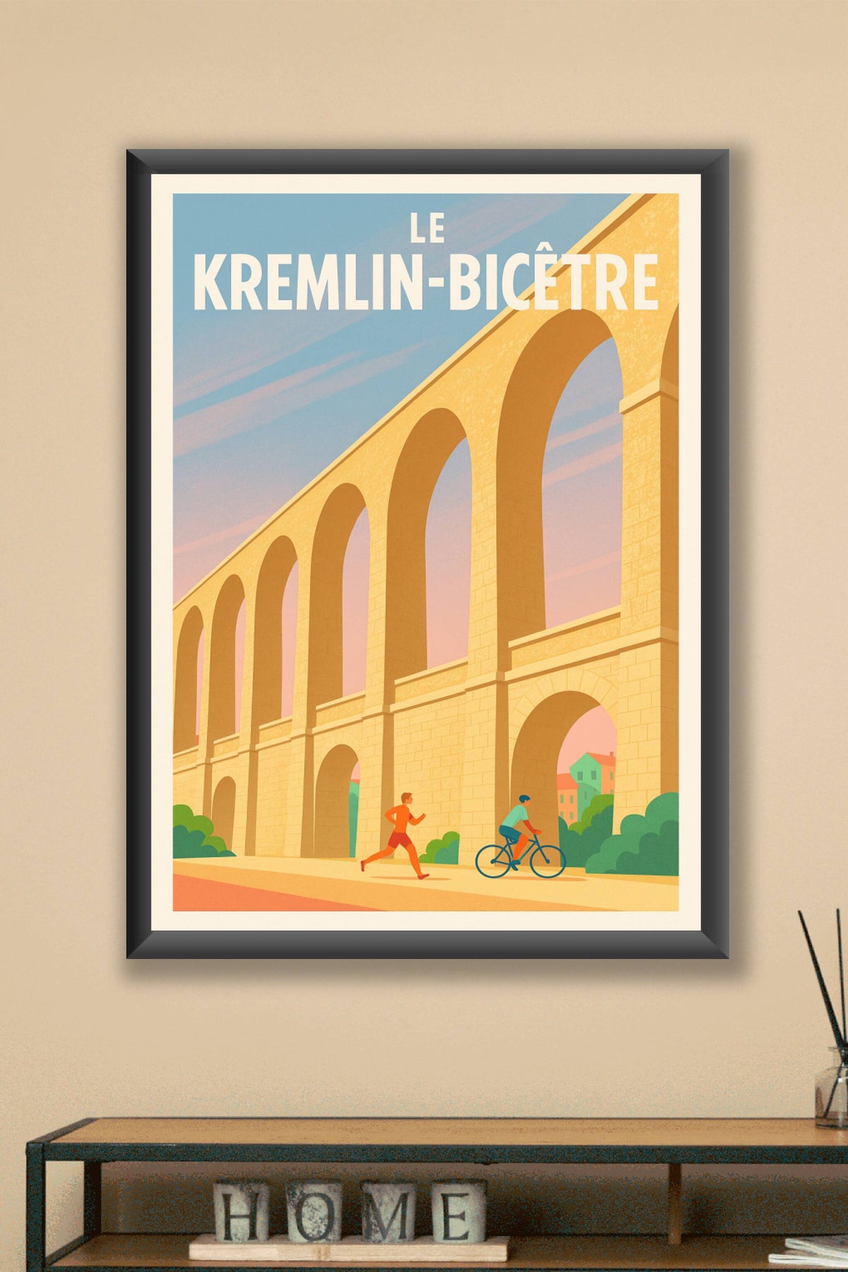 Affiche Le Kremlin-Bicêtre — L'Aqueduc emblématique à l'heure douce · poster d'art de Le Kremlin-Bicêtre