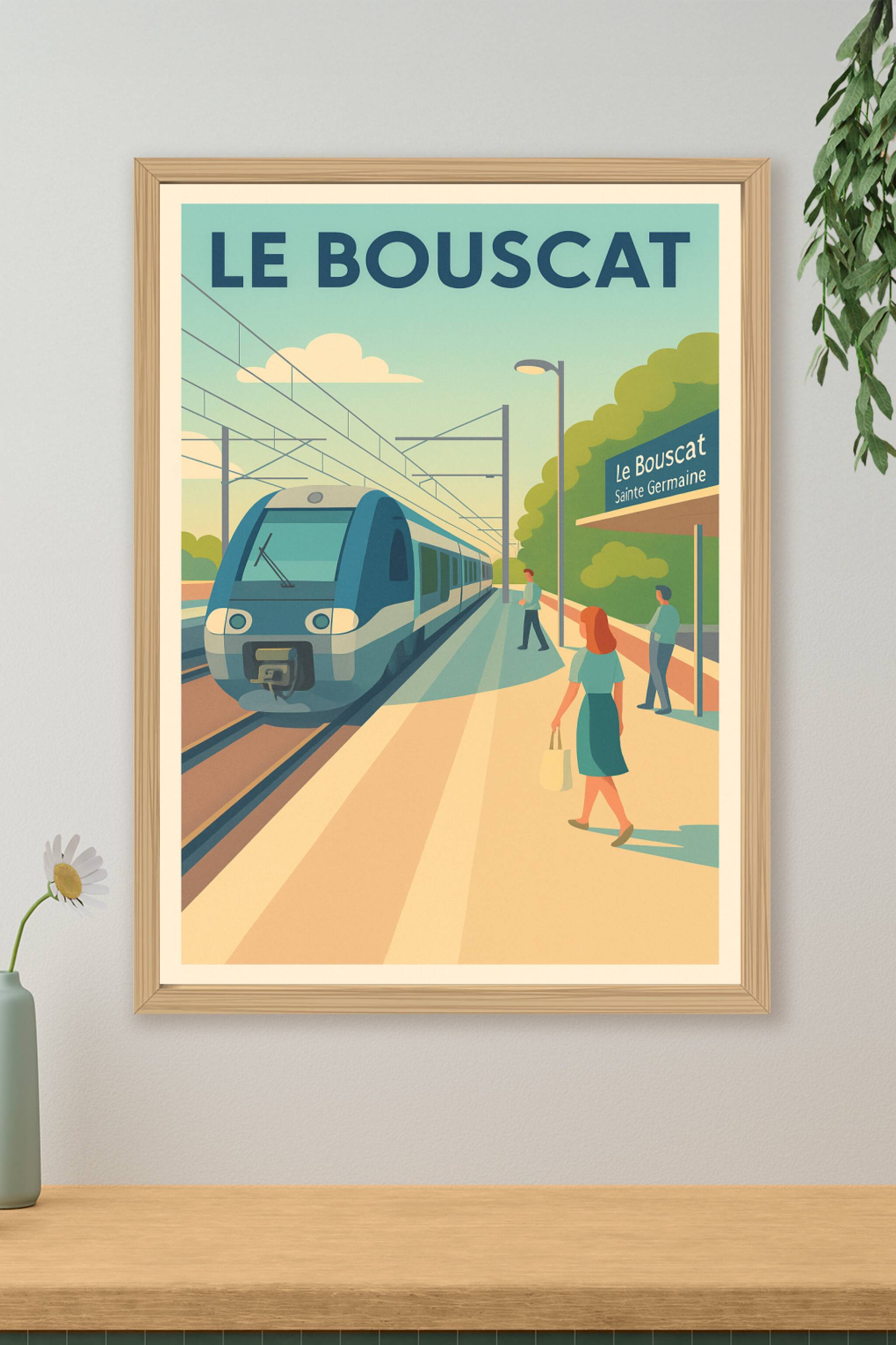 Affiche Le Bouscat — Escale Douce à la Gare Sainte Germaine · poster d'art de Le Bouscat