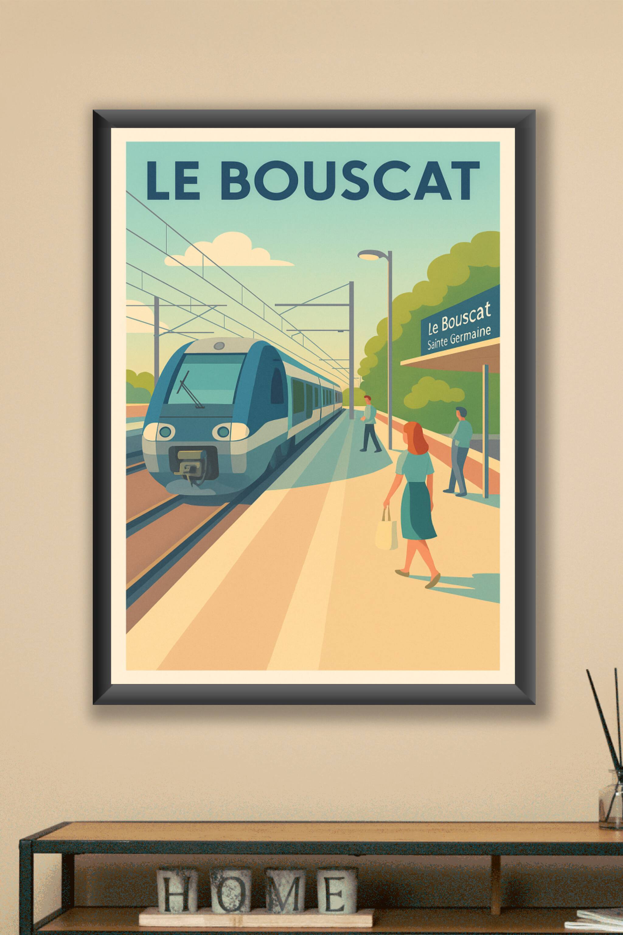Affiche Le Bouscat — Escale Douce à la Gare Sainte Germaine · poster d'art de Le Bouscat