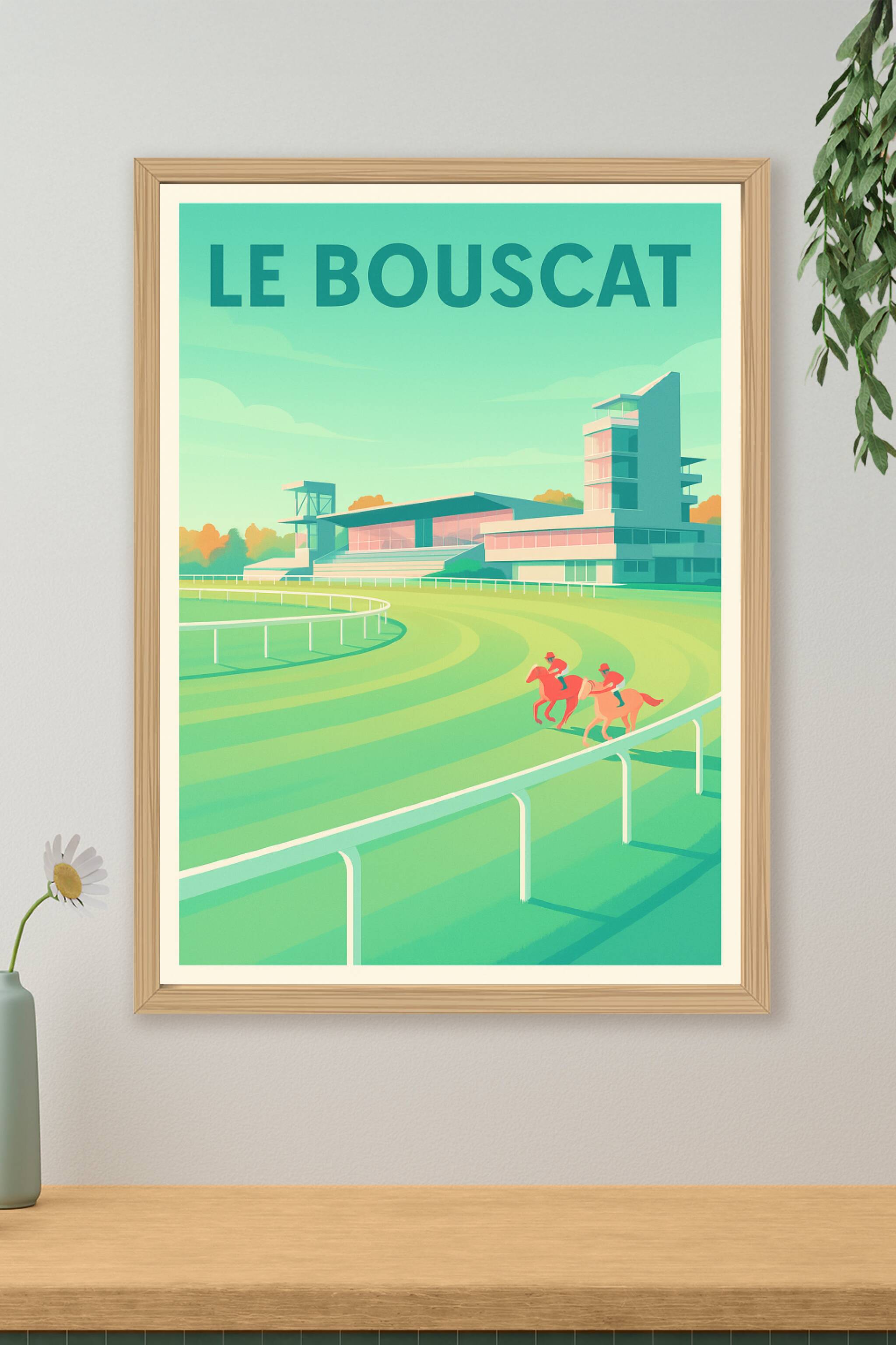 Affiche Le Bouscat — L'élégance des courses hippiques · poster d'art de Le Bouscat