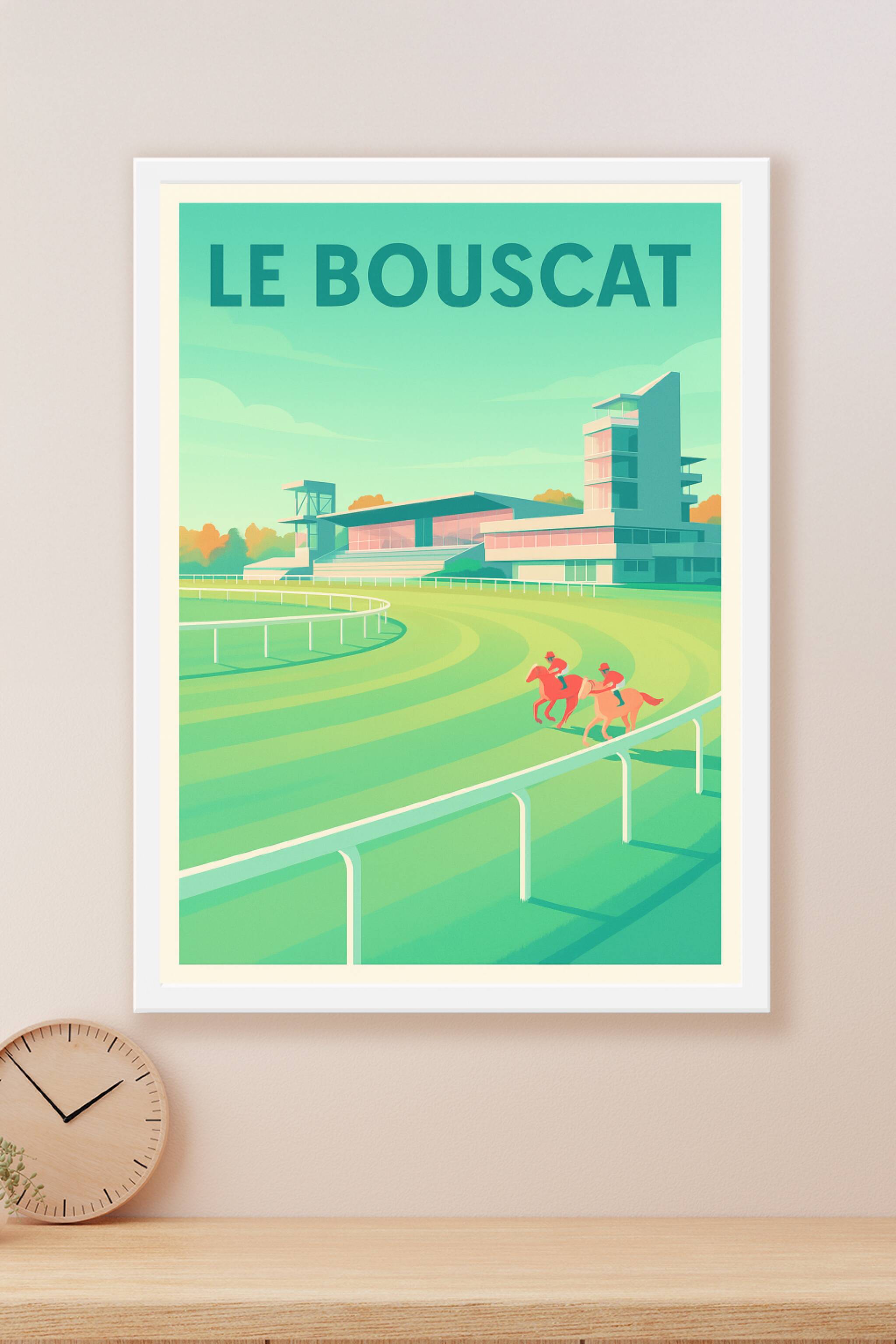 Affiche Le Bouscat — L'élégance des courses hippiques · poster d'art de Le Bouscat