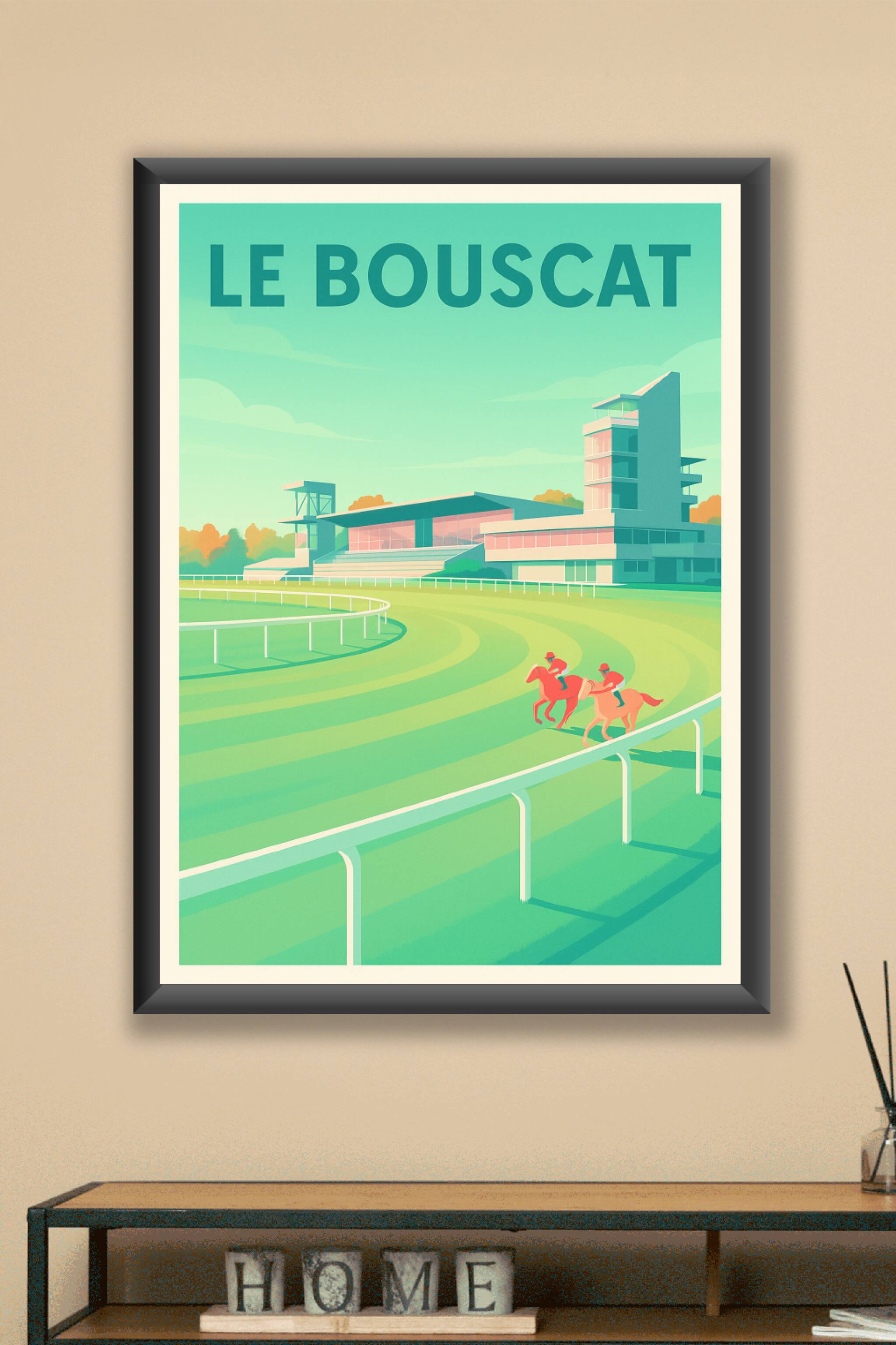 Affiche Le Bouscat — L'élégance des courses hippiques · poster d'art de Le Bouscat