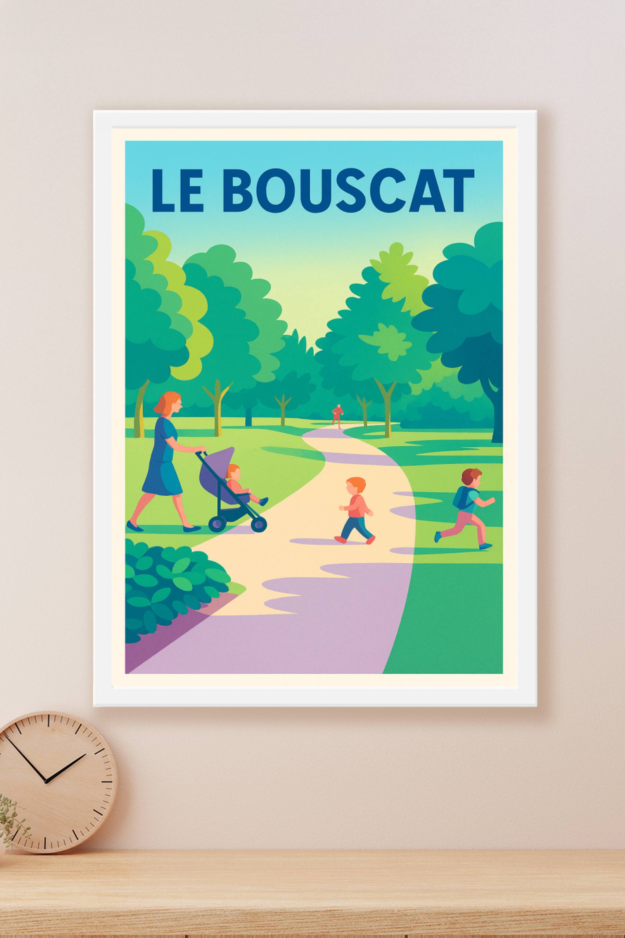 Affiche Le Bouscat — Balade en famille au cœur de la nature · poster d'art de Le Bouscat