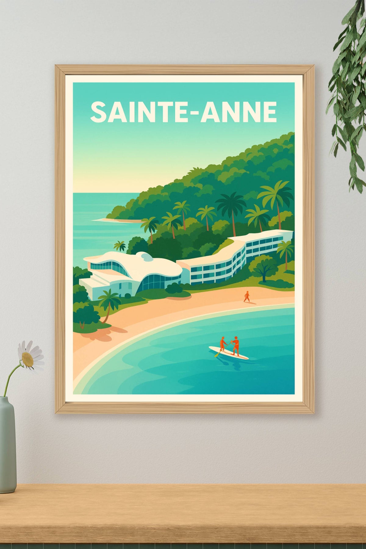 Affiche Sainte-Anne — Évasion tropicale sur la plage · poster d'art de Sainte-Anne