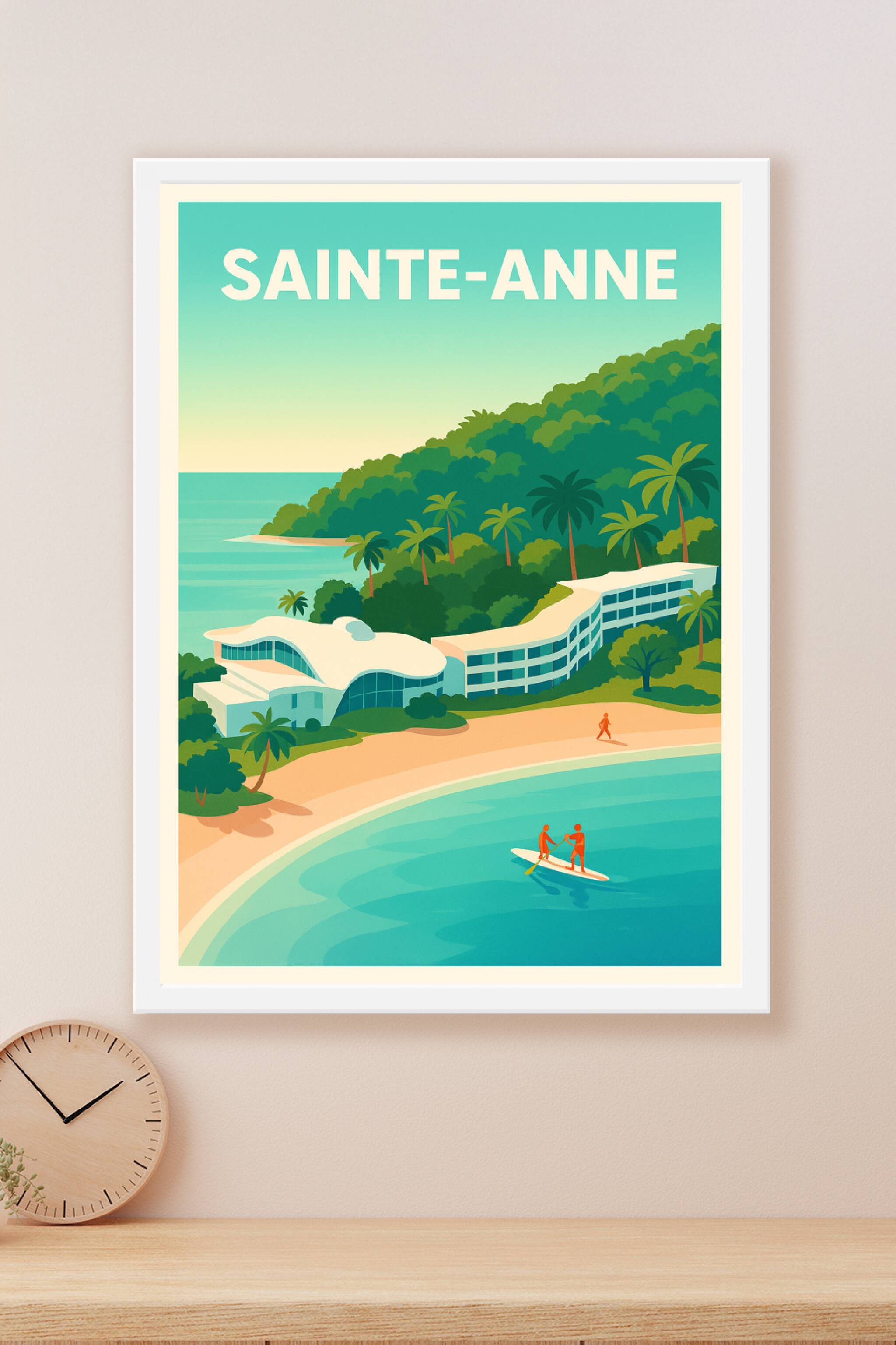 Affiche Sainte-Anne — Évasion tropicale sur la plage · poster d'art de Sainte-Anne