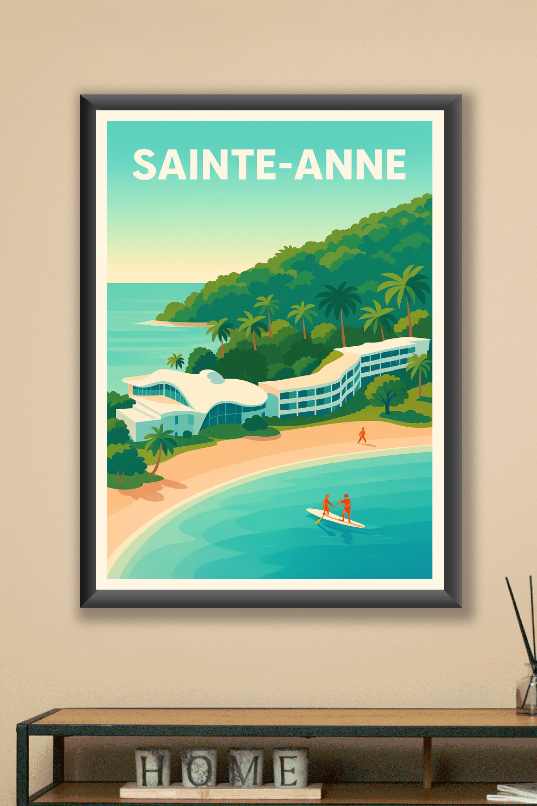 Affiche Sainte-Anne — Évasion tropicale sur la plage · poster d'art de Sainte-Anne