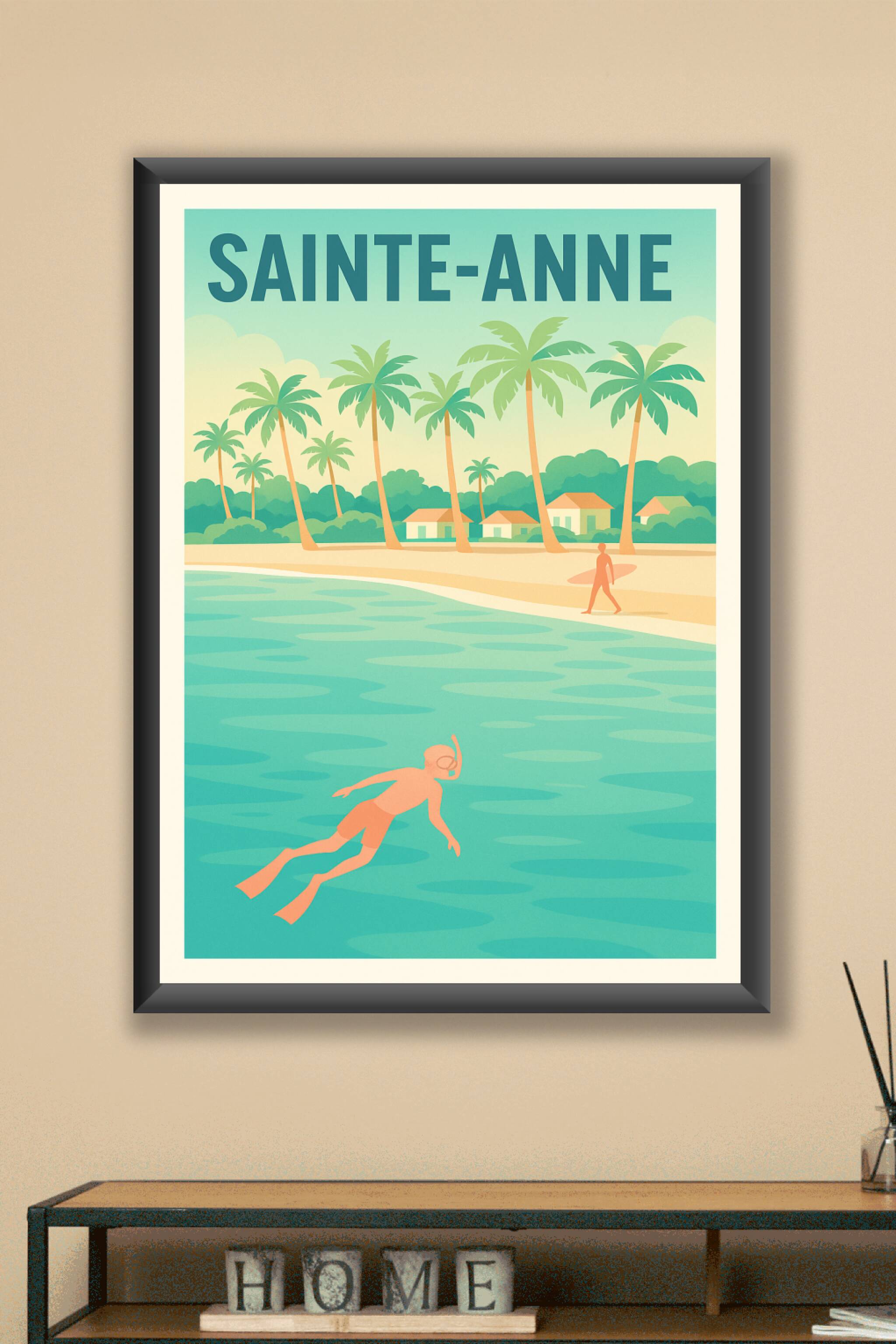 Affiche Sainte-Anne — Évasion tropicale et douceur de vie · poster d'art de Sainte-Anne
