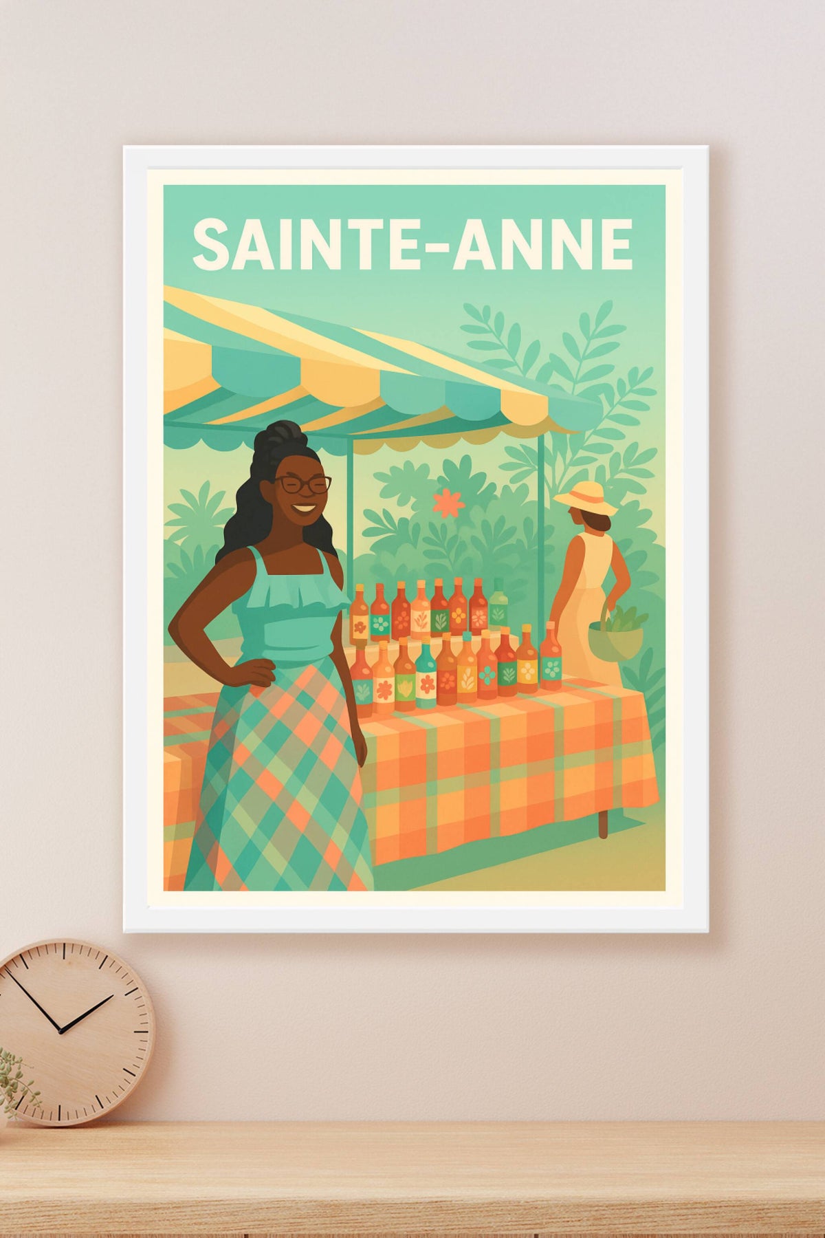 Affiche Sainte-Anne — Ambiance chaleureuse du marché local · poster d'art de Sainte-Anne