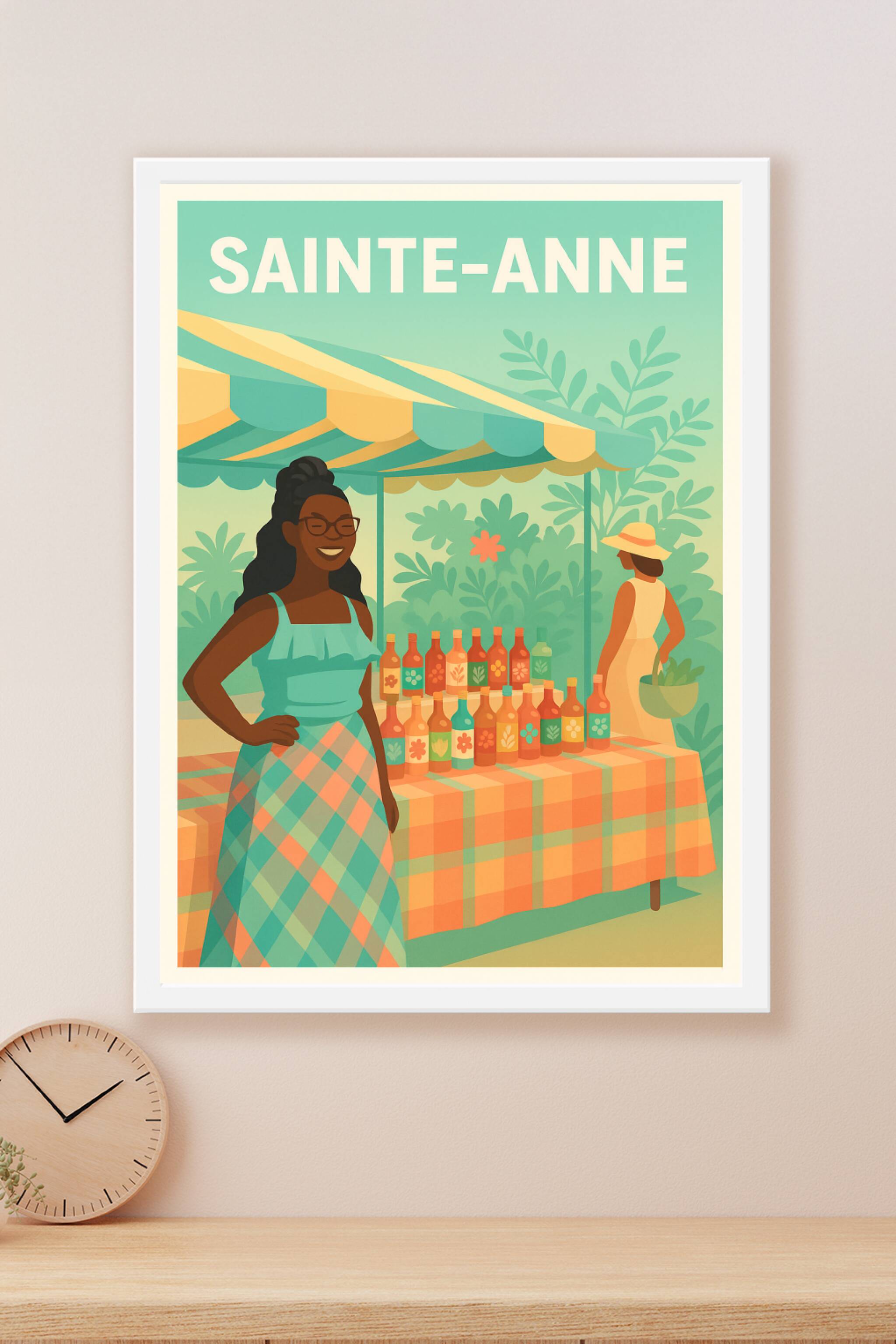 Affiche Sainte-Anne — Ambiance chaleureuse du marché local · poster d'art de Sainte-Anne