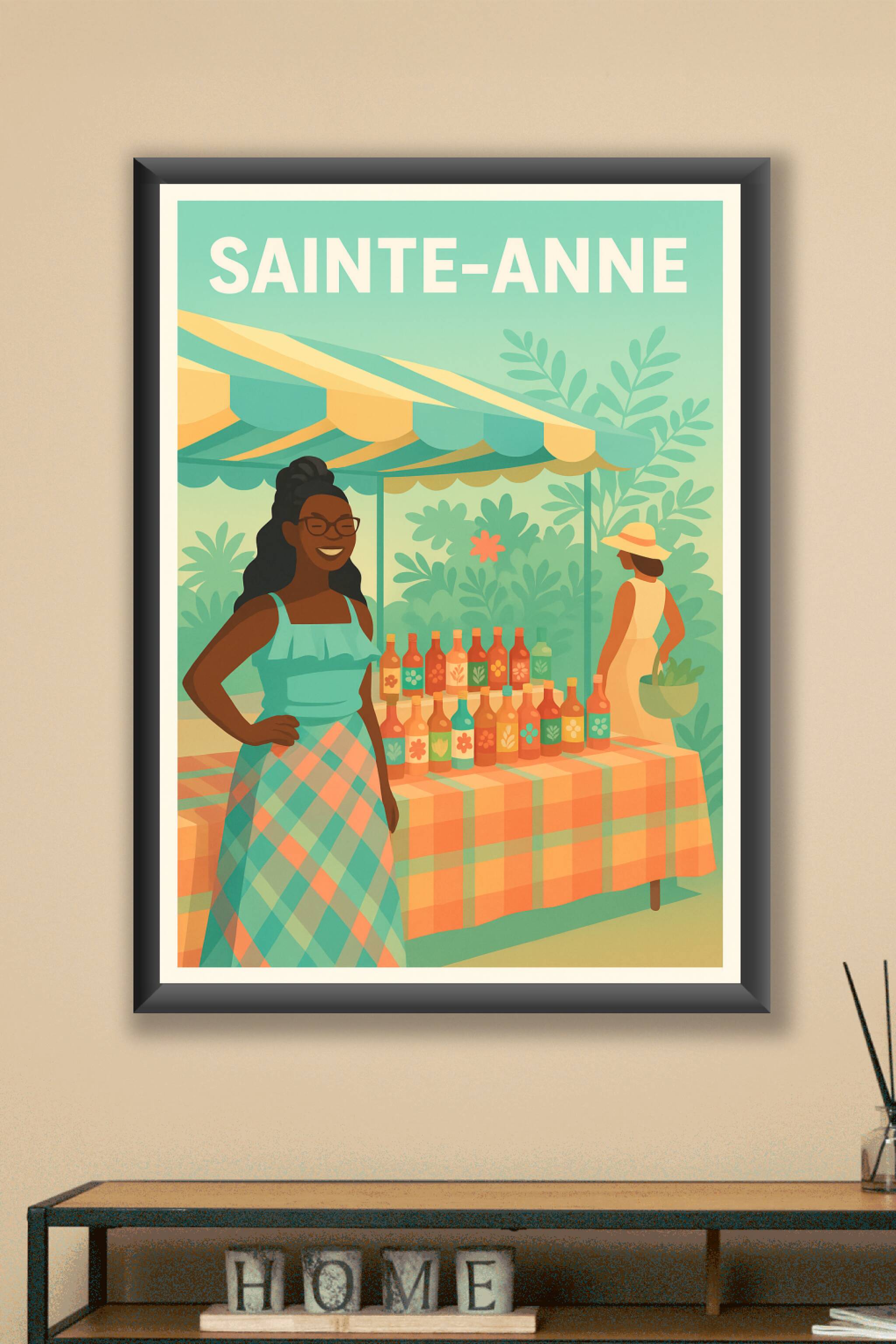 Affiche Sainte-Anne — Ambiance chaleureuse du marché local · poster d'art de Sainte-Anne