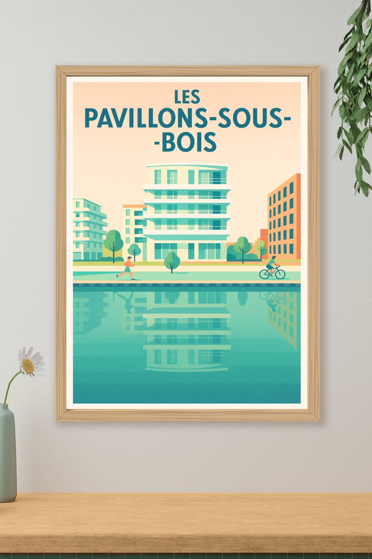 Affiche Les Pavillons-sous-Bois — Évasion urbaine et nature apaisante · poster d'art de Les Pavillons-sous-Bois