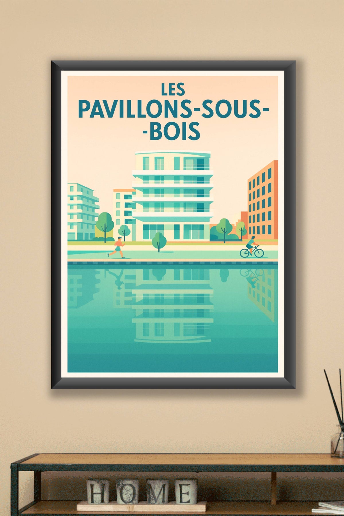 Affiche Les Pavillons-sous-Bois — Évasion urbaine et nature apaisante · poster d'art de Les Pavillons-sous-Bois