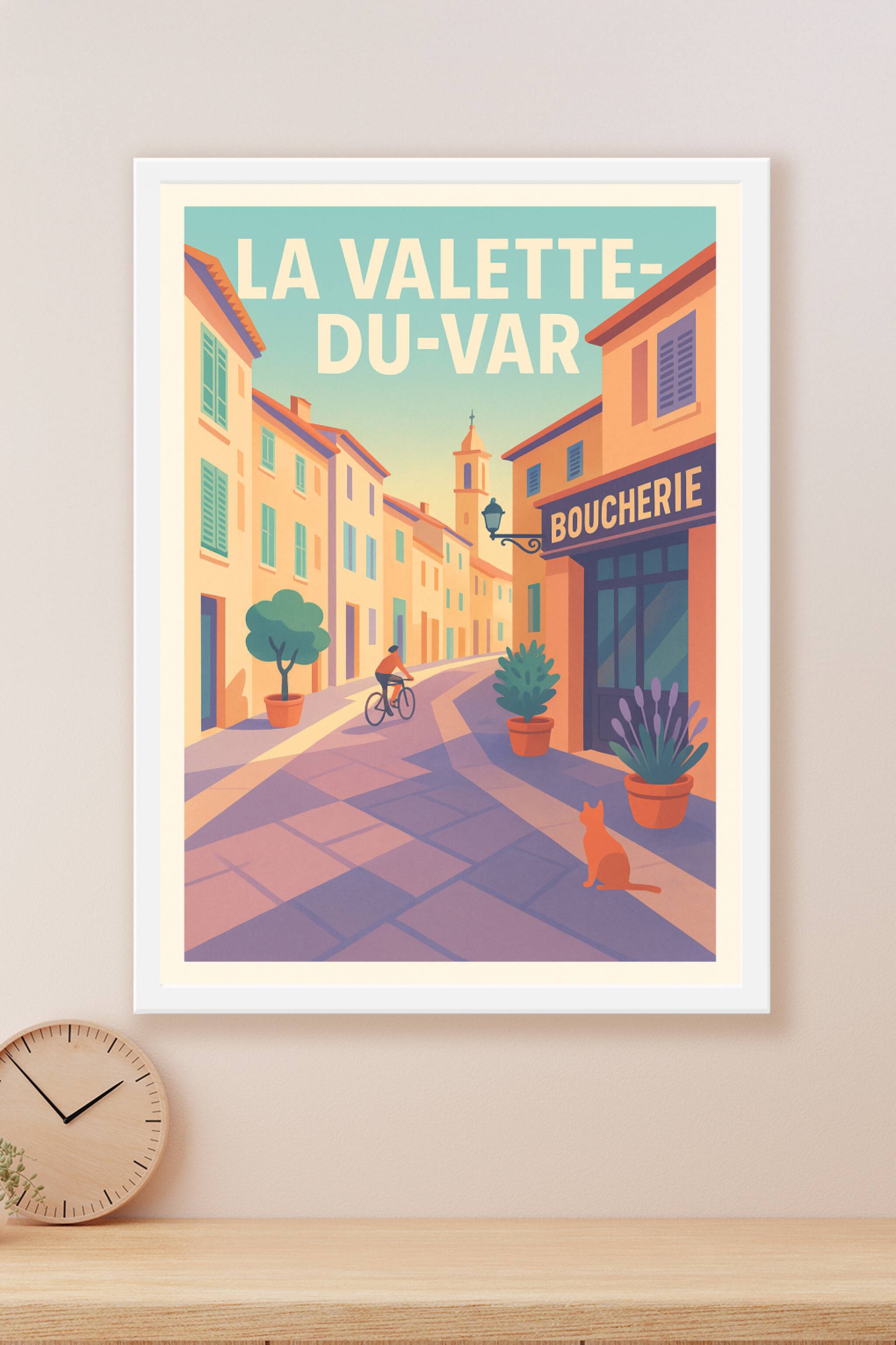 Affiche La Valette-du-Var — L'élégance d'une rue provençale · poster d'art de La Valette-du-Var