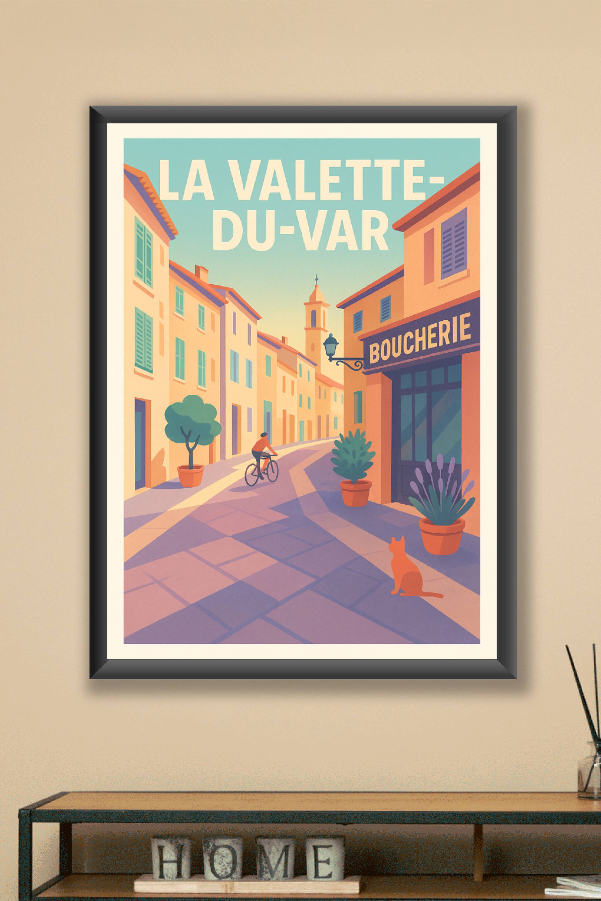 Affiche La Valette-du-Var — L'élégance d'une rue provençale · poster d'art de La Valette-du-Var