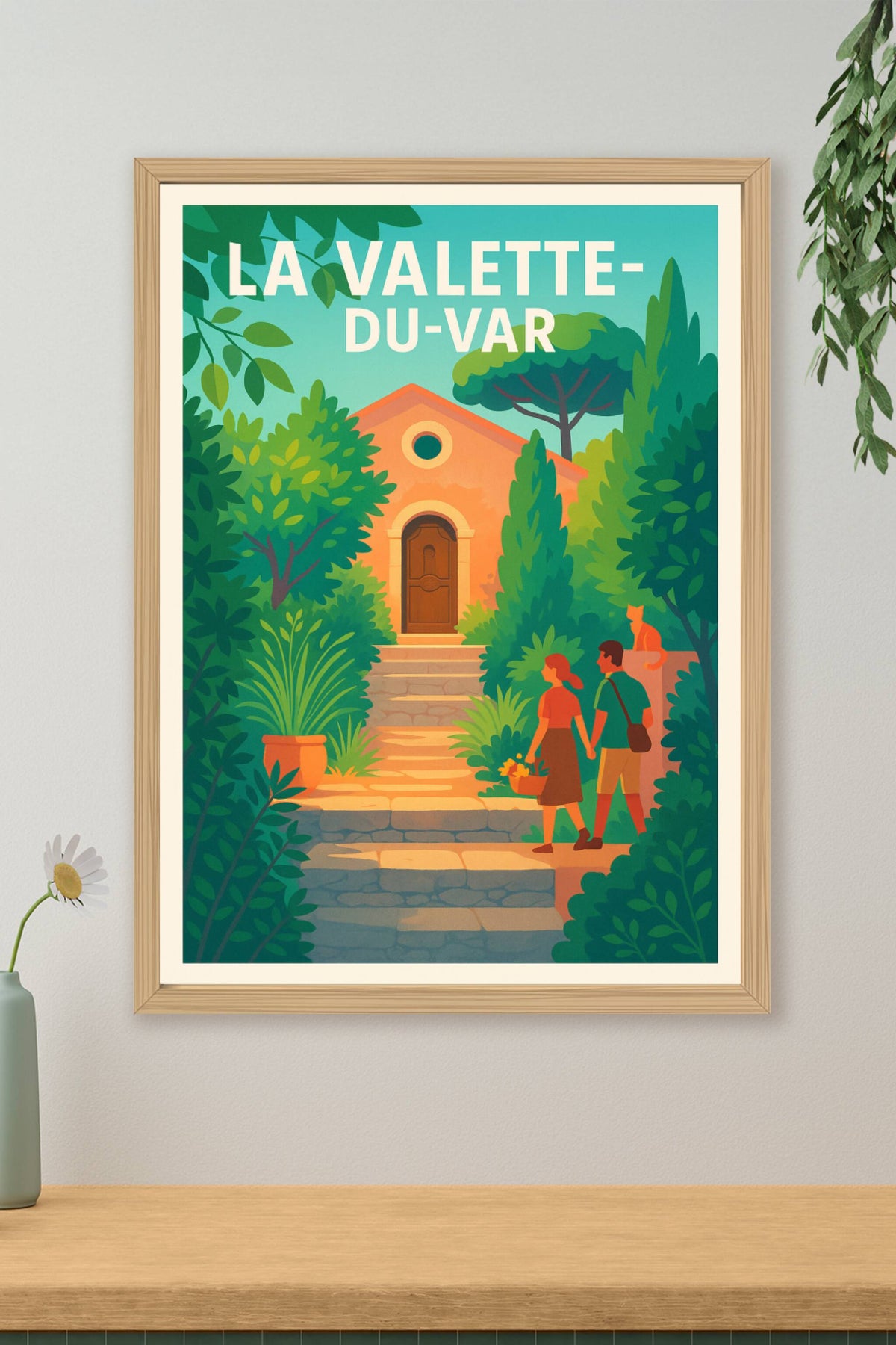 Affiche La Valette-du-Var — Escapade verdoyante en Provence · poster d'art de La Valette-du-Var