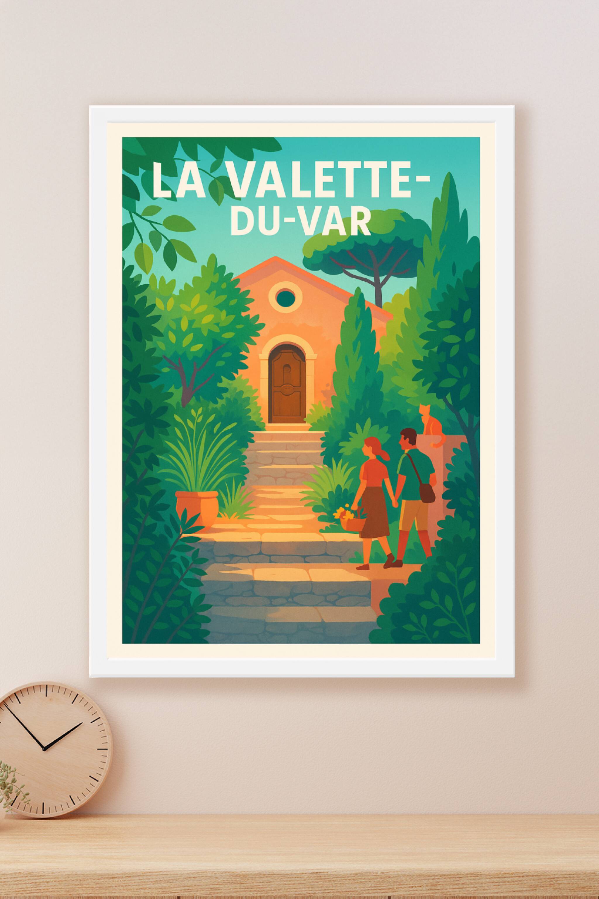 Affiche La Valette-du-Var — Escapade verdoyante en Provence · poster d'art de La Valette-du-Var