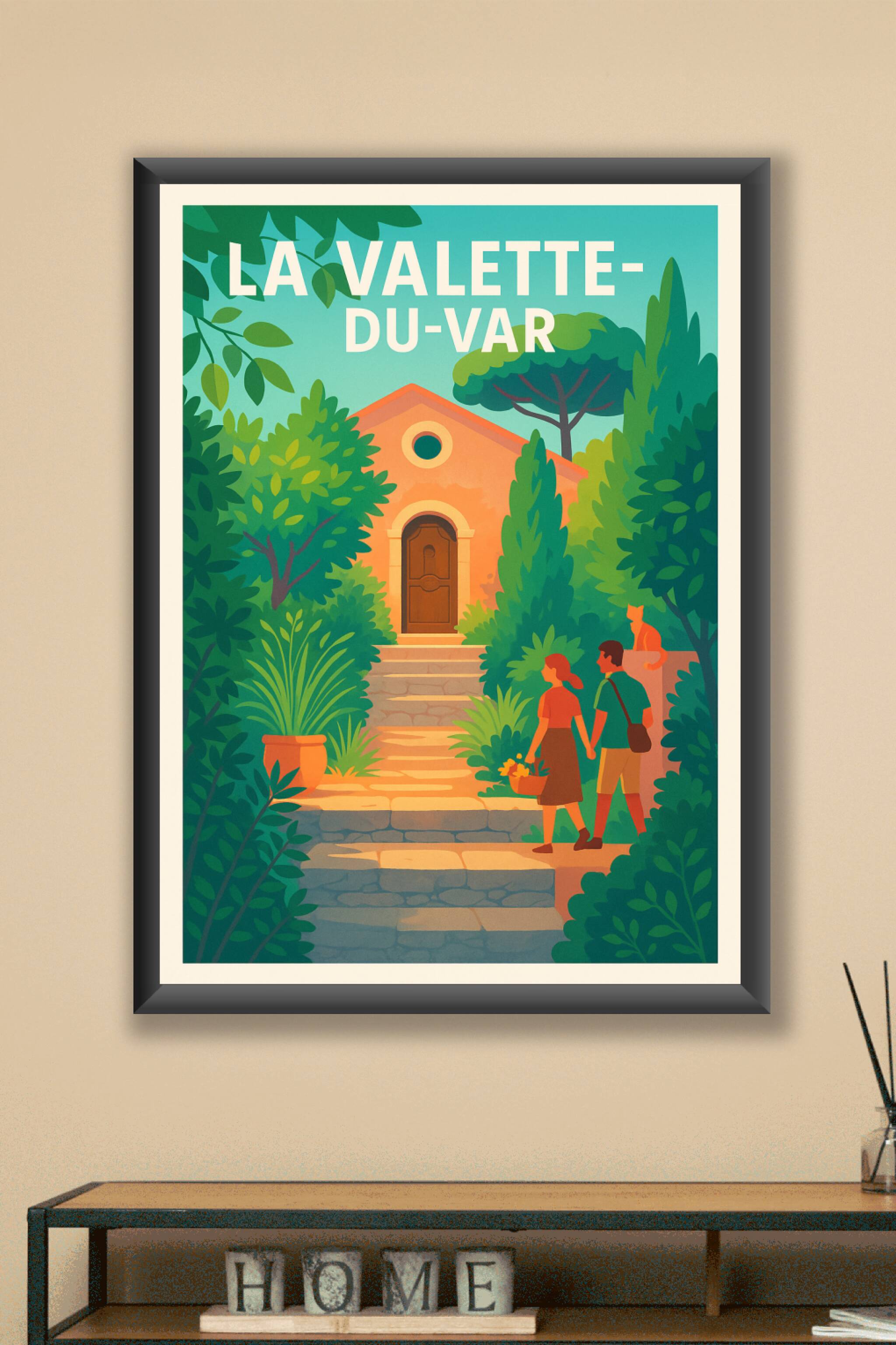 Affiche La Valette-du-Var — Escapade verdoyante en Provence · poster d'art de La Valette-du-Var