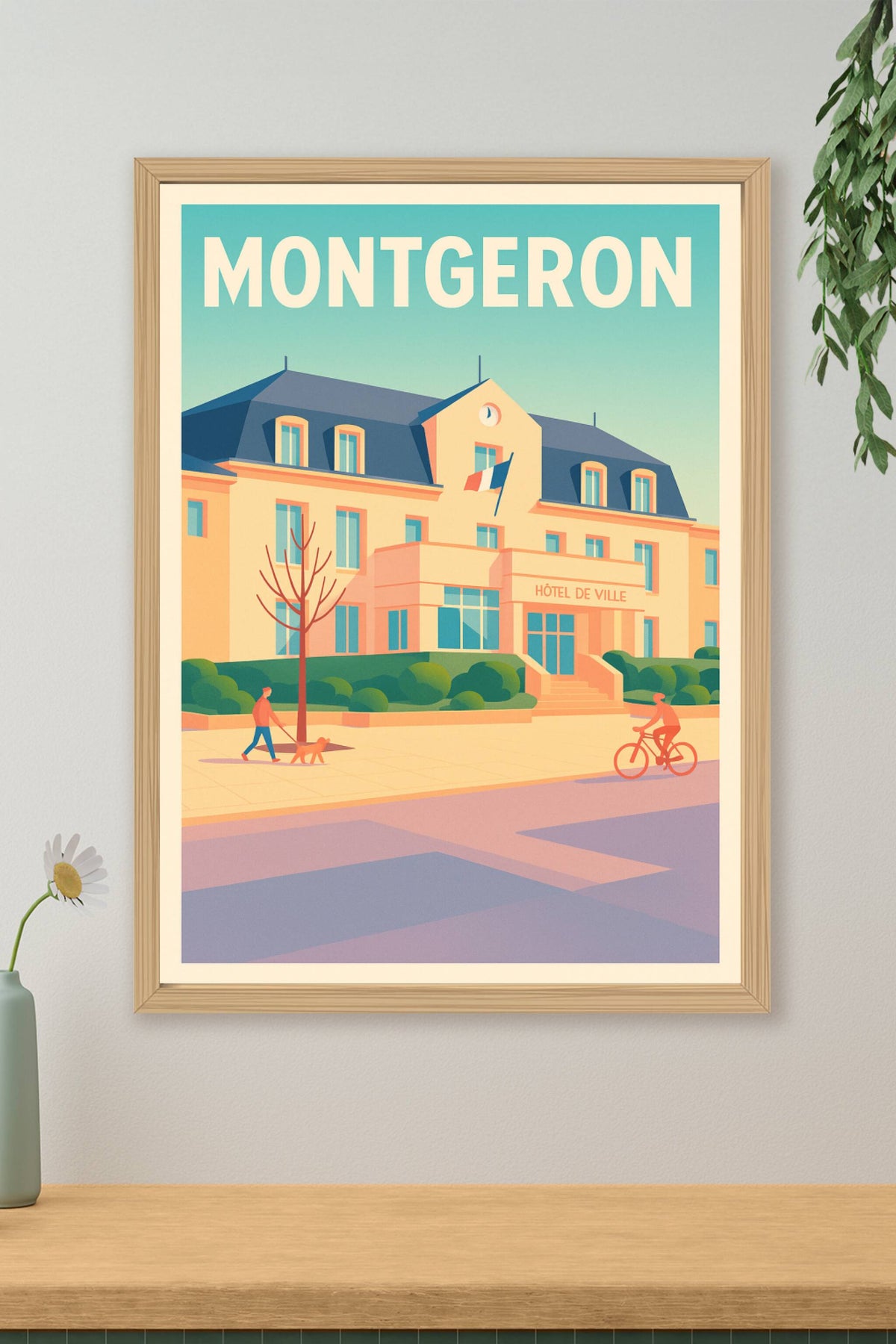 Affiche Montgeron — Charme et sérénité à l'Hôtel de Ville · poster d'art de Montgeron