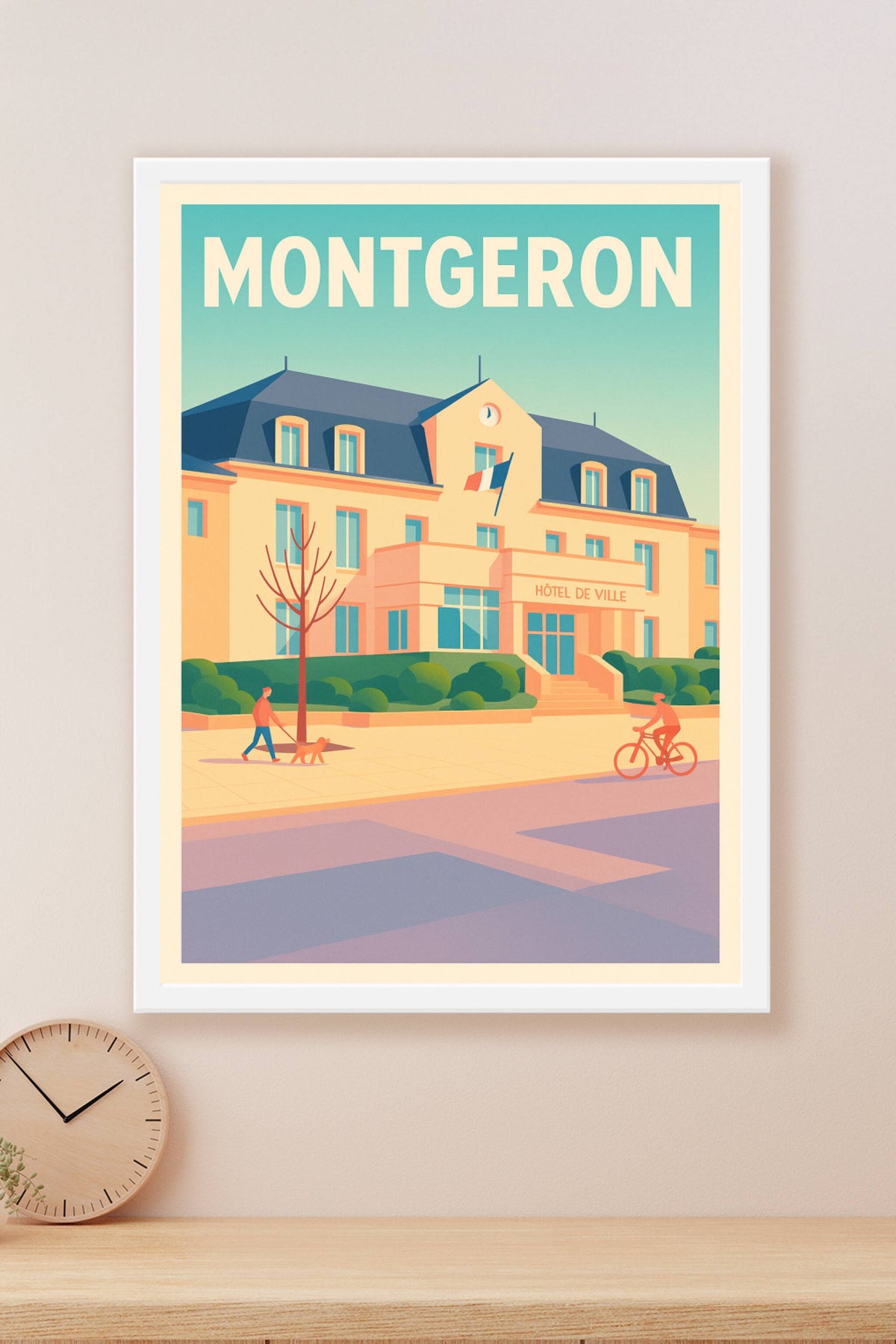 Affiche Montgeron — Charme et sérénité à l'Hôtel de Ville · poster d'art de Montgeron