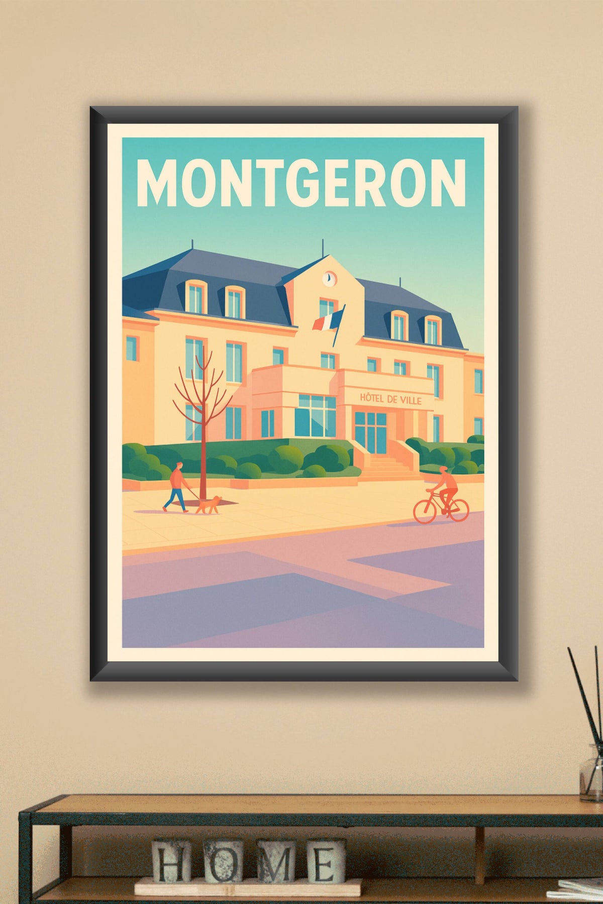 Affiche Montgeron — Charme et sérénité à l'Hôtel de Ville · poster d'art de Montgeron