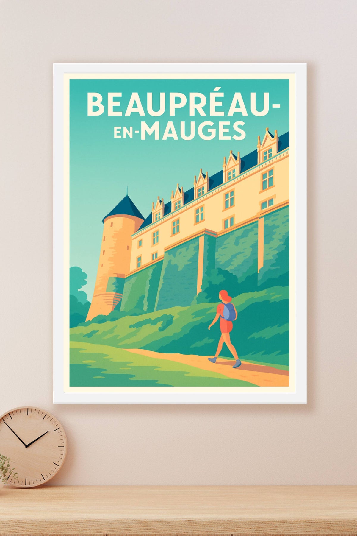 Affiche Beaupréau-en-Mauges — Tranquillité et patrimoine grandeur nature · poster d'art de Beaupréau-en-Mauges