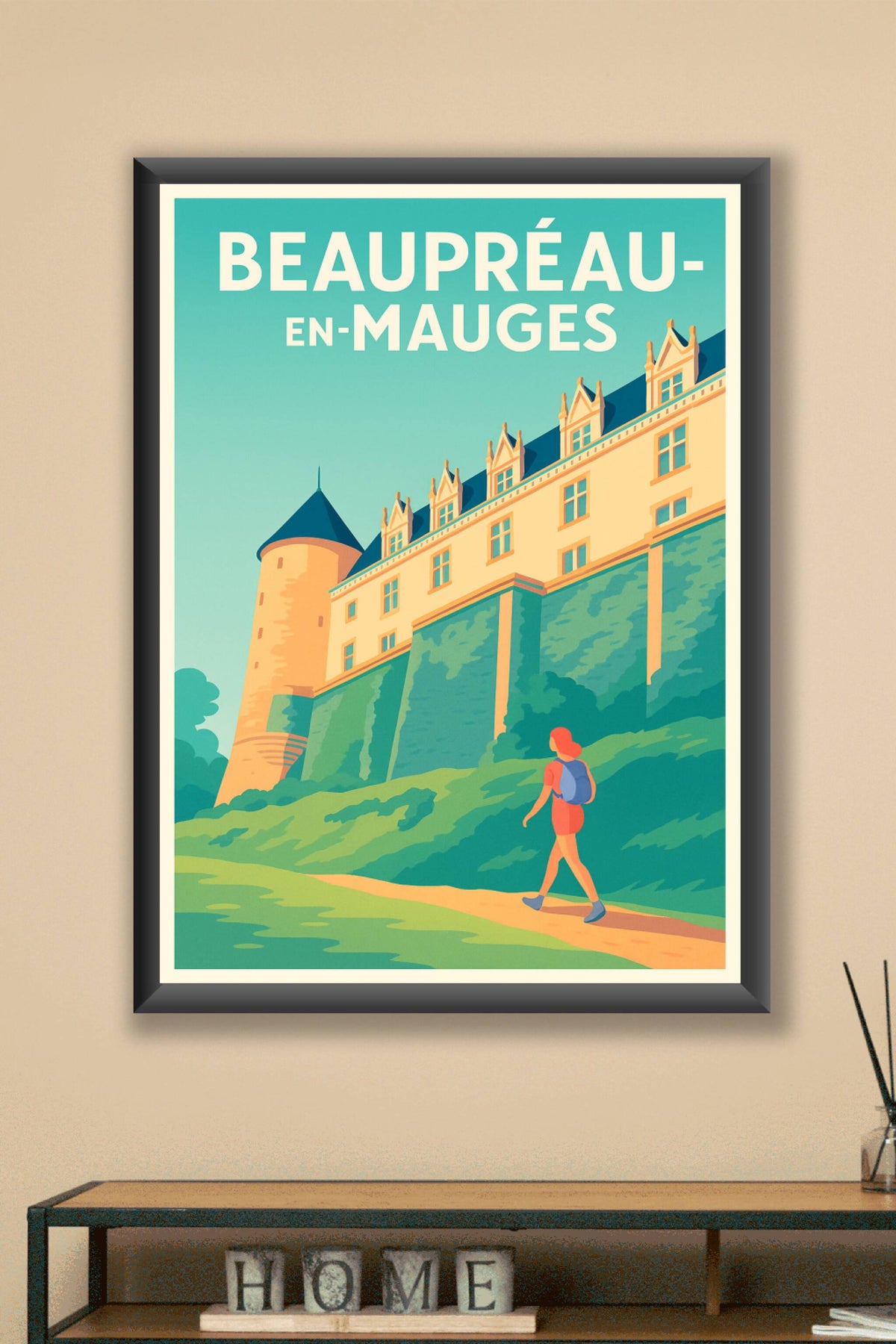 Affiche Beaupréau-en-Mauges — Tranquillité et patrimoine grandeur nature · poster d'art de Beaupréau-en-Mauges