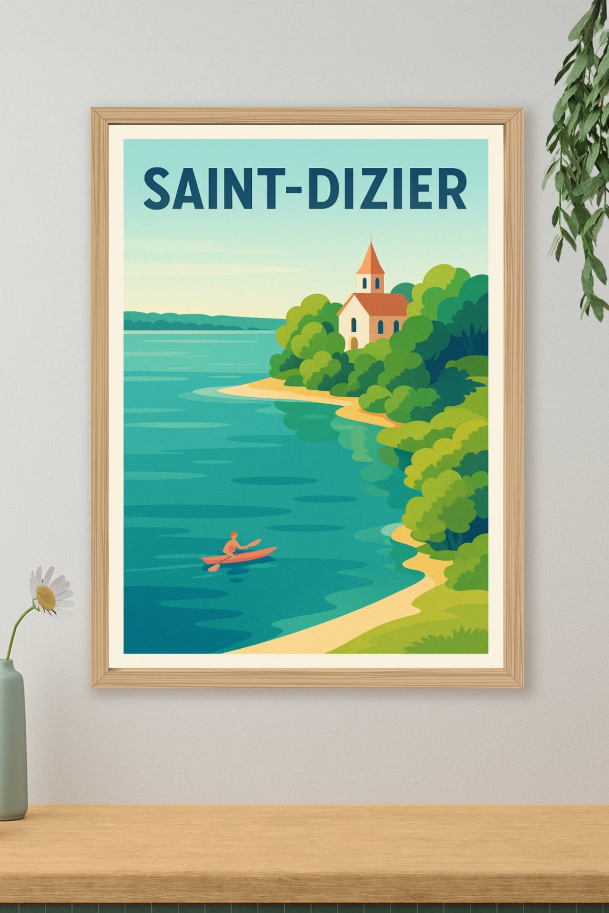 Affiche Saint-Dizier — Évasion paisible au fil de l'eau · poster d'art de Saint-Dizier