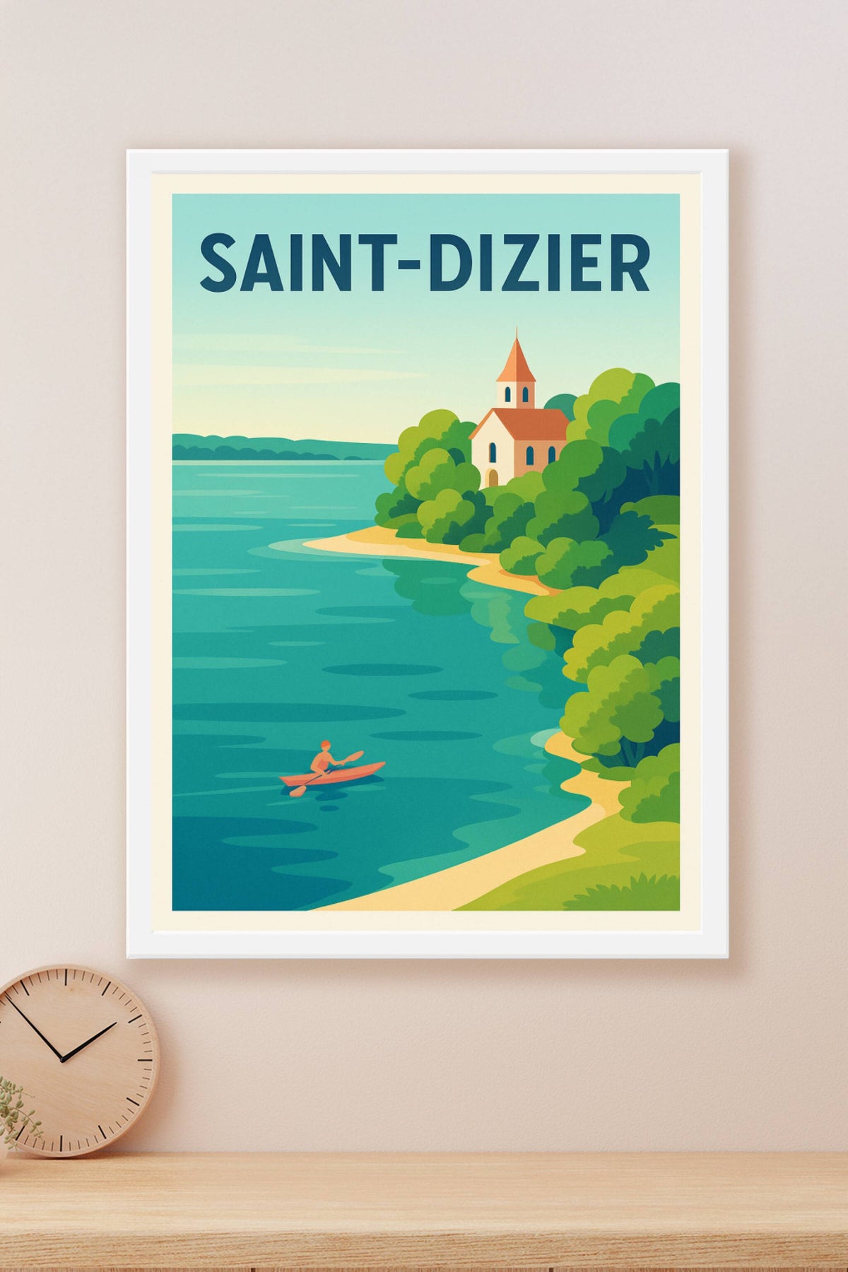 Affiche Saint-Dizier — Évasion paisible au fil de l'eau · poster d'art de Saint-Dizier