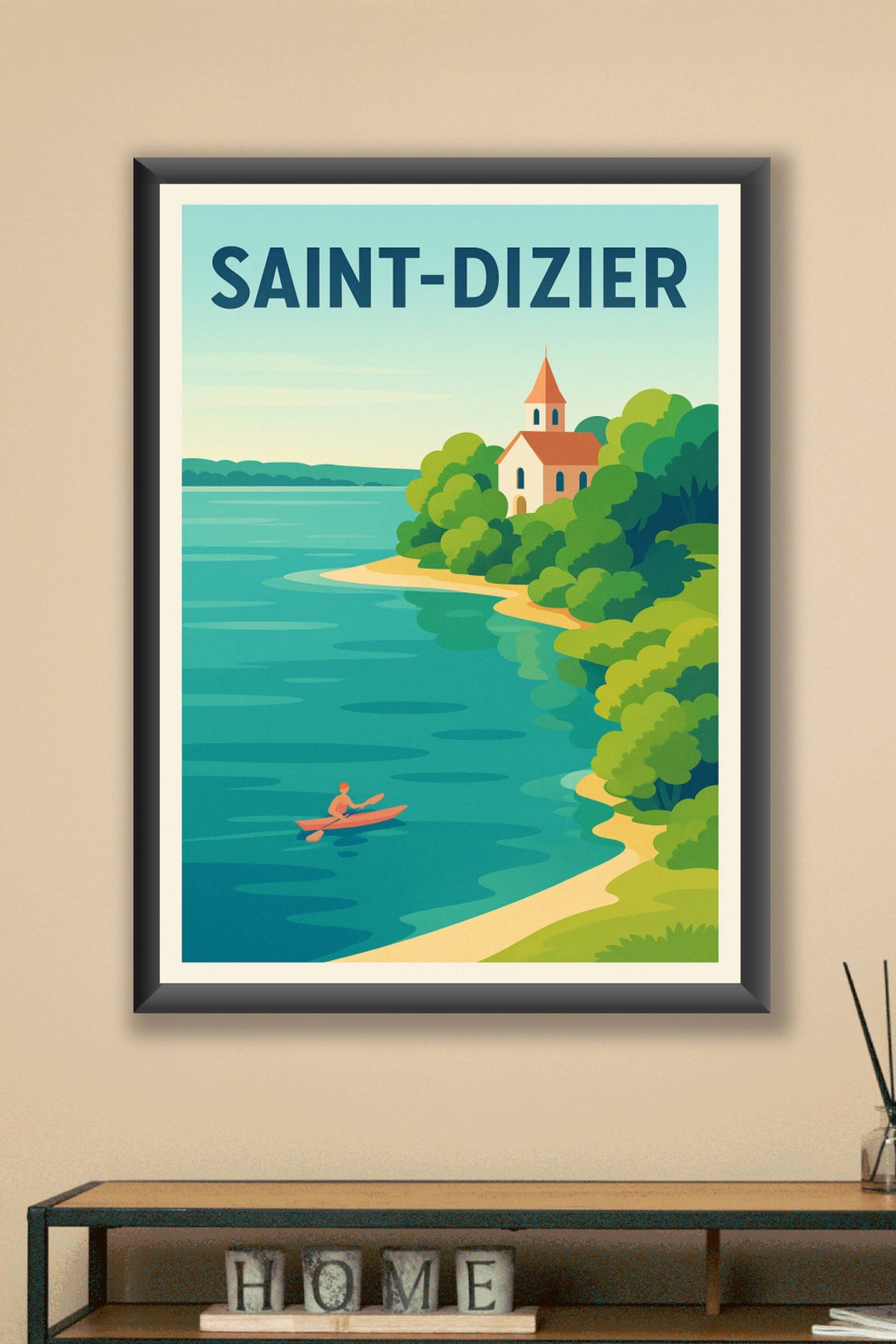 Affiche Saint-Dizier — Évasion paisible au fil de l'eau · poster d'art de Saint-Dizier