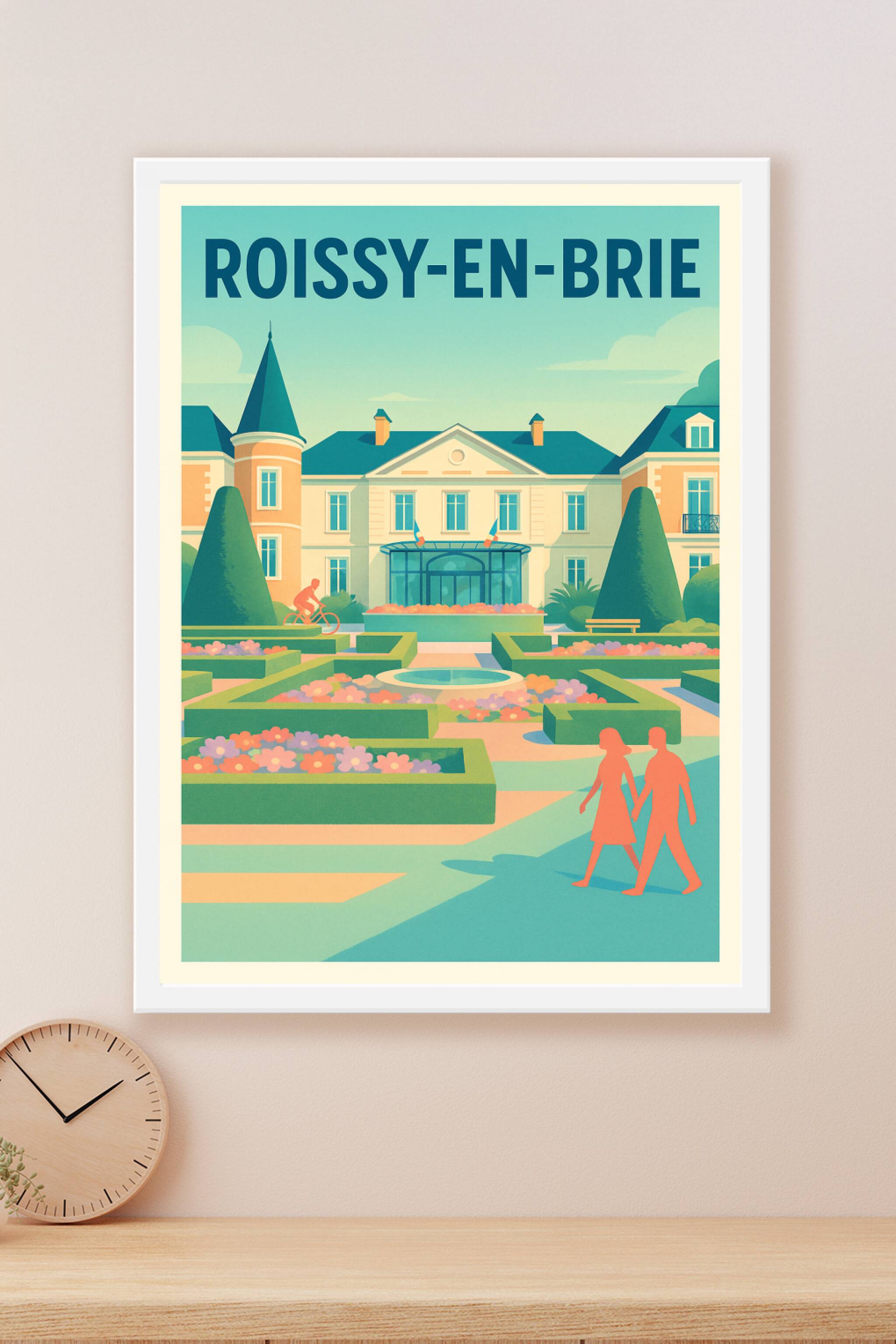 Affiche Roissy-en-Brie — Charme et élégance à la française · poster d'art de Roissy-en-Brie