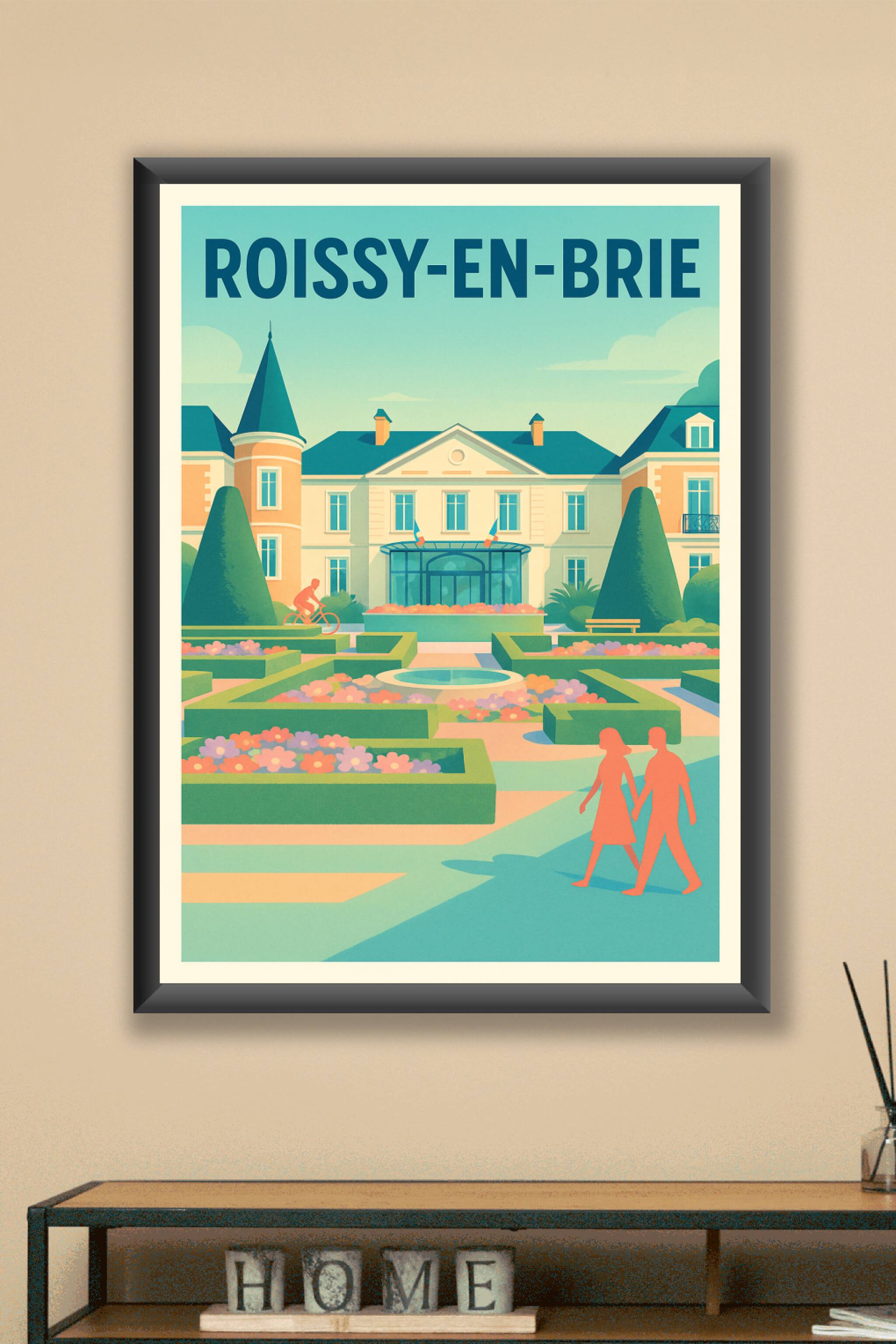 Affiche Roissy-en-Brie — Charme et élégance à la française · poster d'art de Roissy-en-Brie