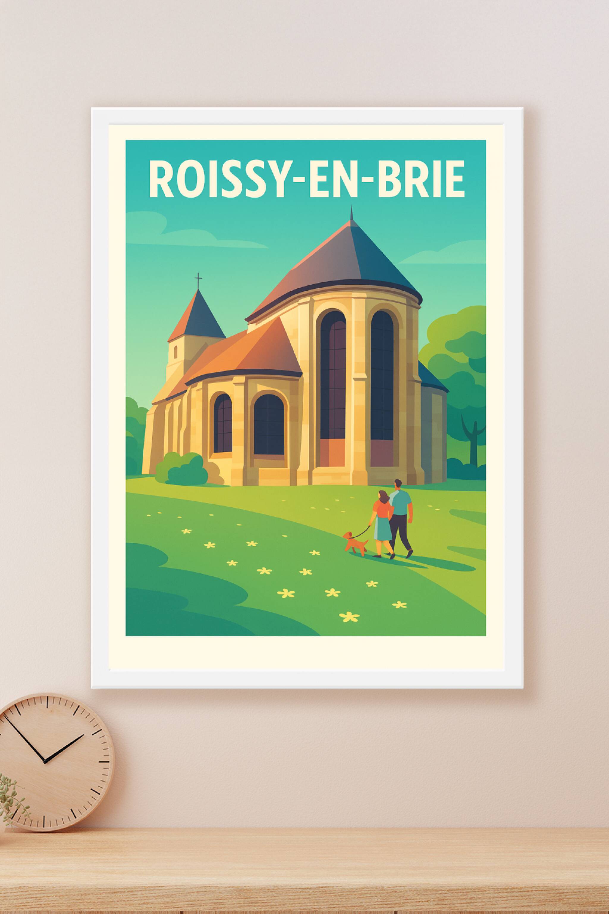 Affiche Roissy-en-Brie — Douceur et patrimoine à découvrir · poster d'art de Roissy-en-Brie