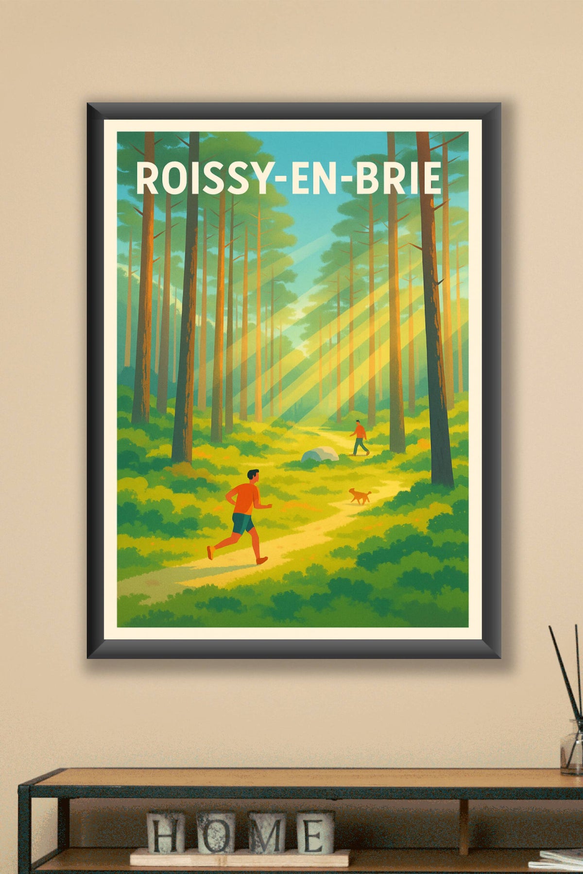 Affiche Roissy-en-Brie — Escapade nature au cœur de la forêt · poster d'art de Roissy-en-Brie