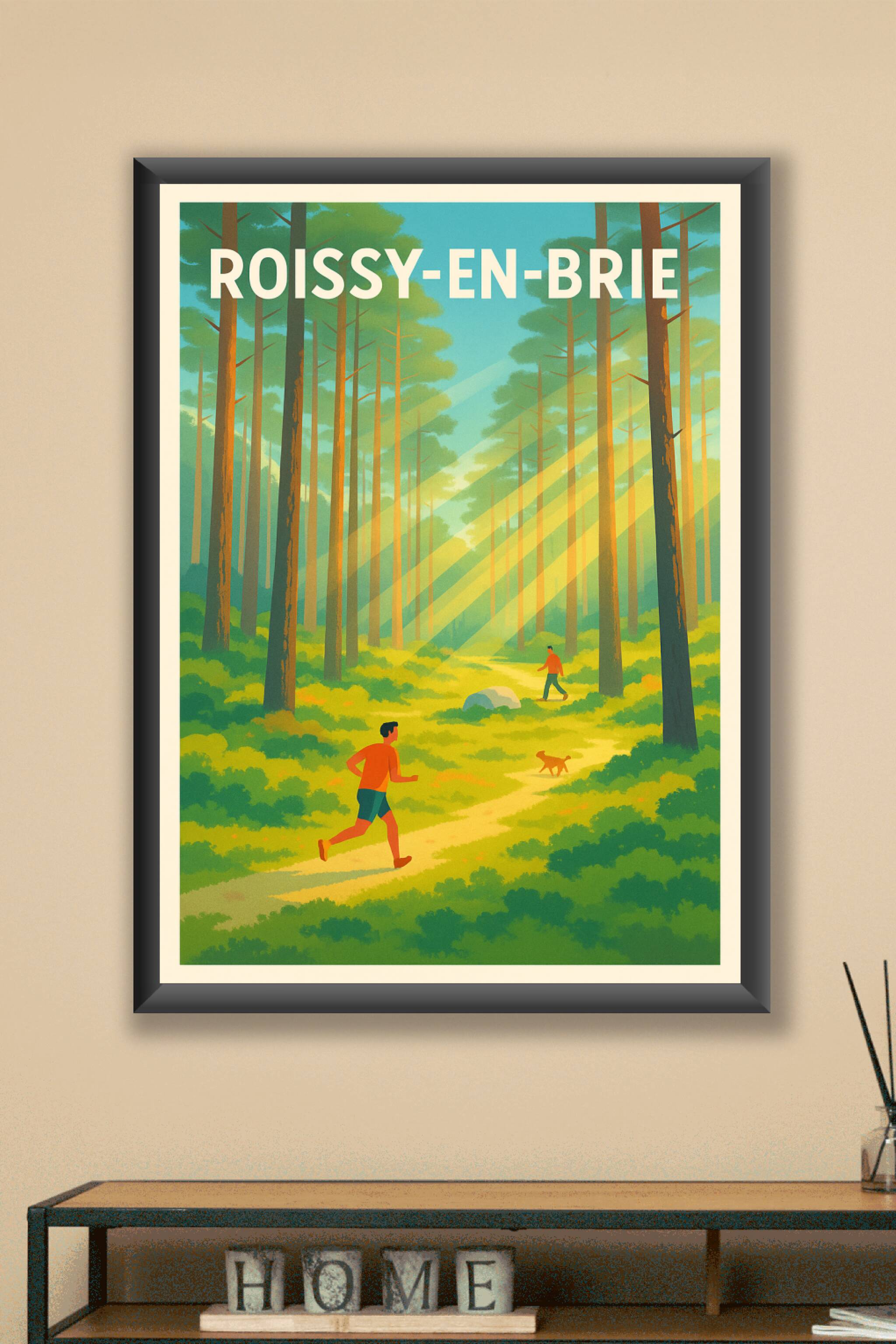 Affiche Roissy-en-Brie — Escapade nature au cœur de la forêt · poster d'art de Roissy-en-Brie